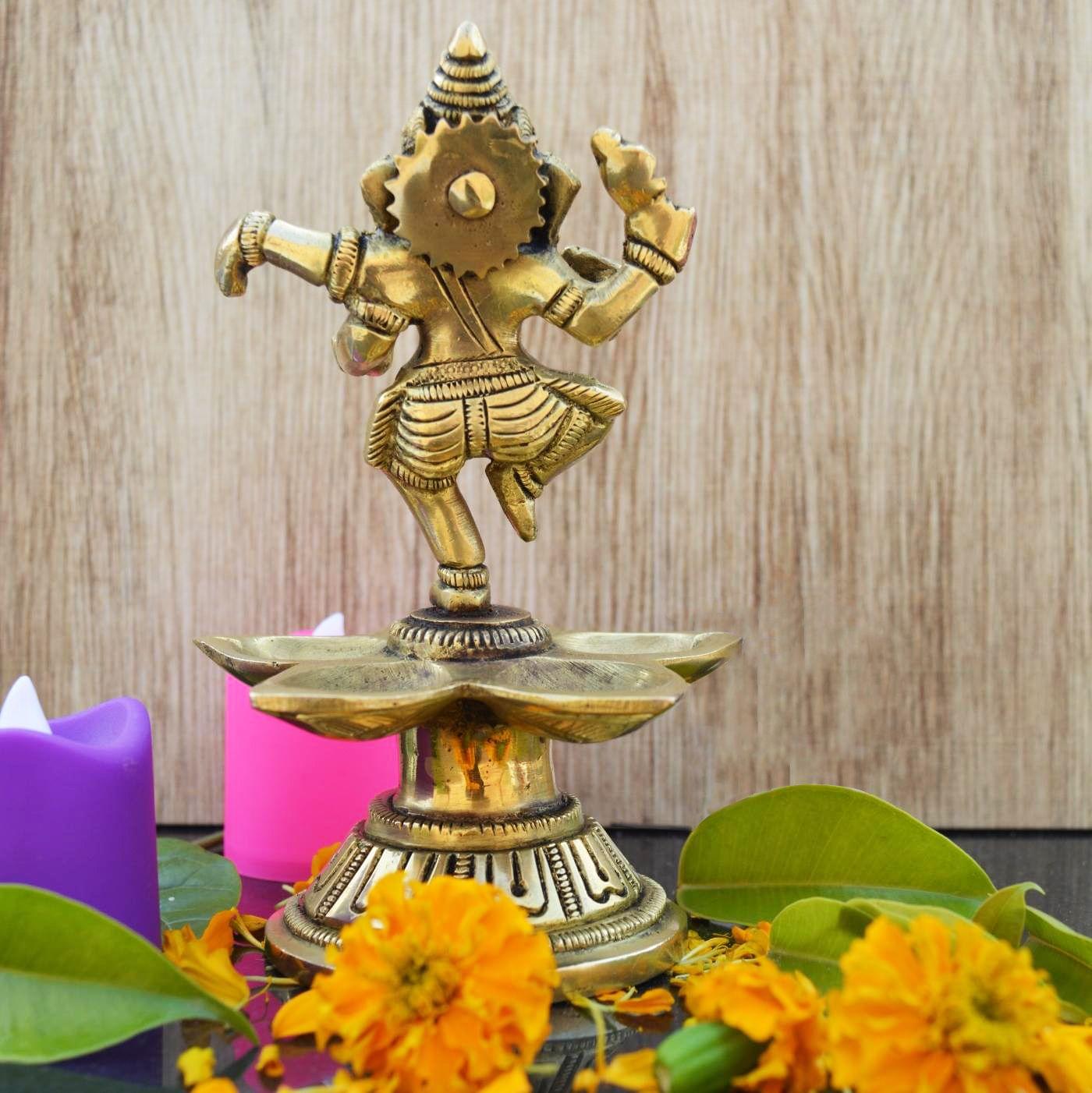 Brass Ganesh, Dancing — 6"