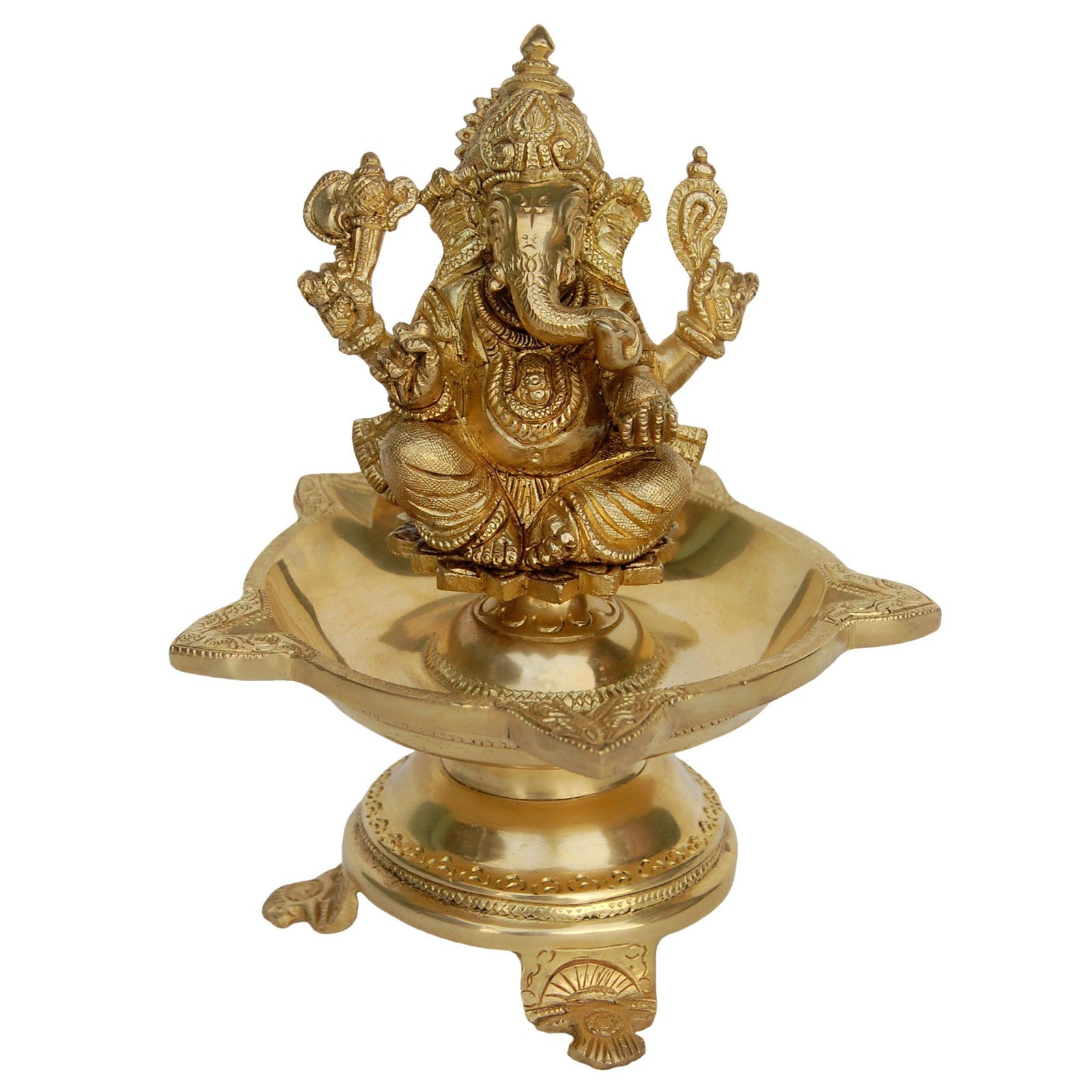 Brass Ganesh — 8"