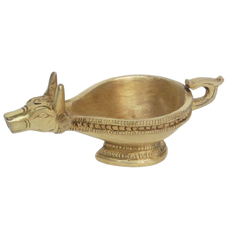 Brass Table Decor Nandi Oil Lamp Deepak — 2.5"