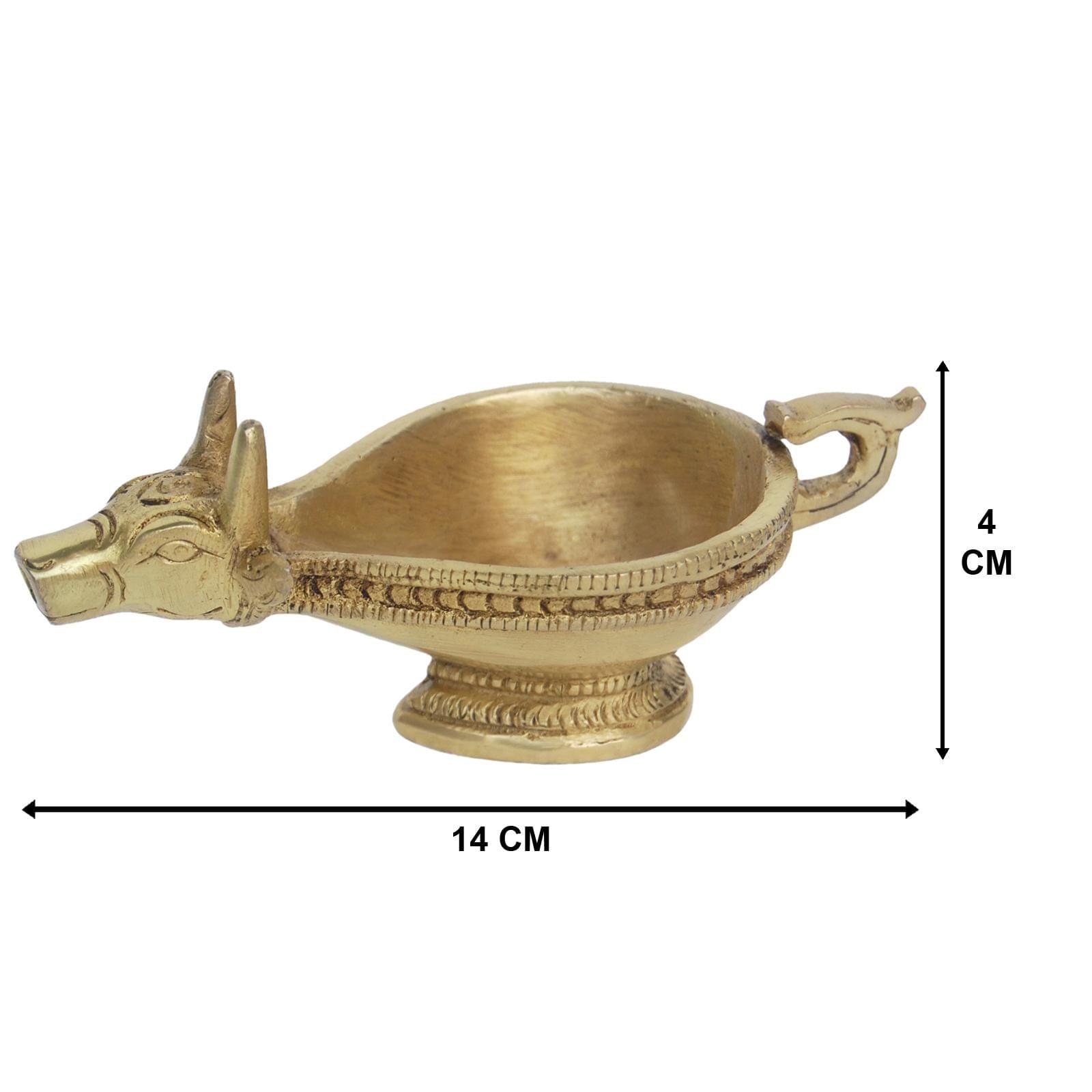 Brass Table Decor Nandi Oil Lamp Deepak — 2.5"