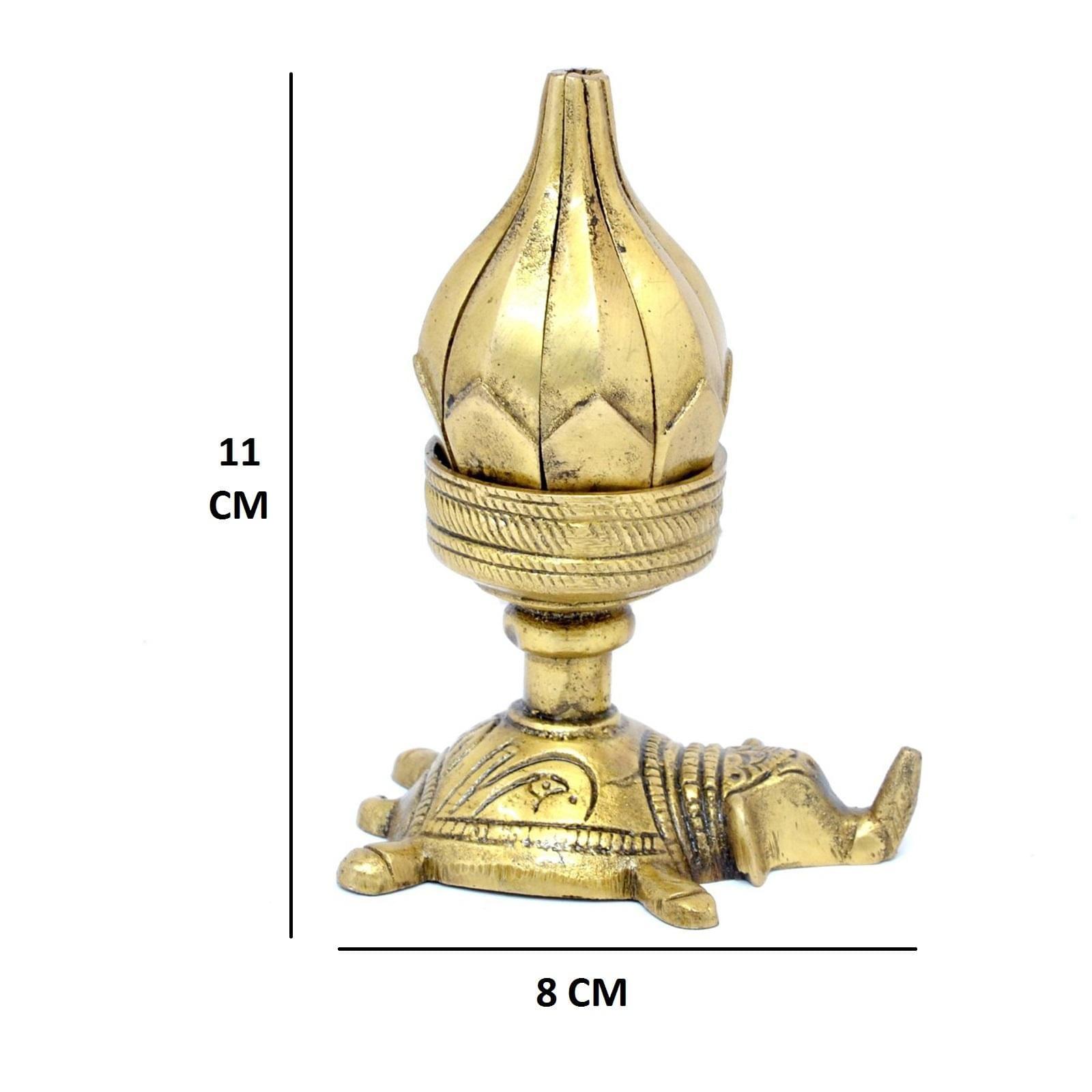 Brass Curved Metal Candle holder On Elephant — 4.5"
