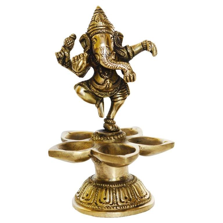 Brass Ganesh, Dancing — 6"