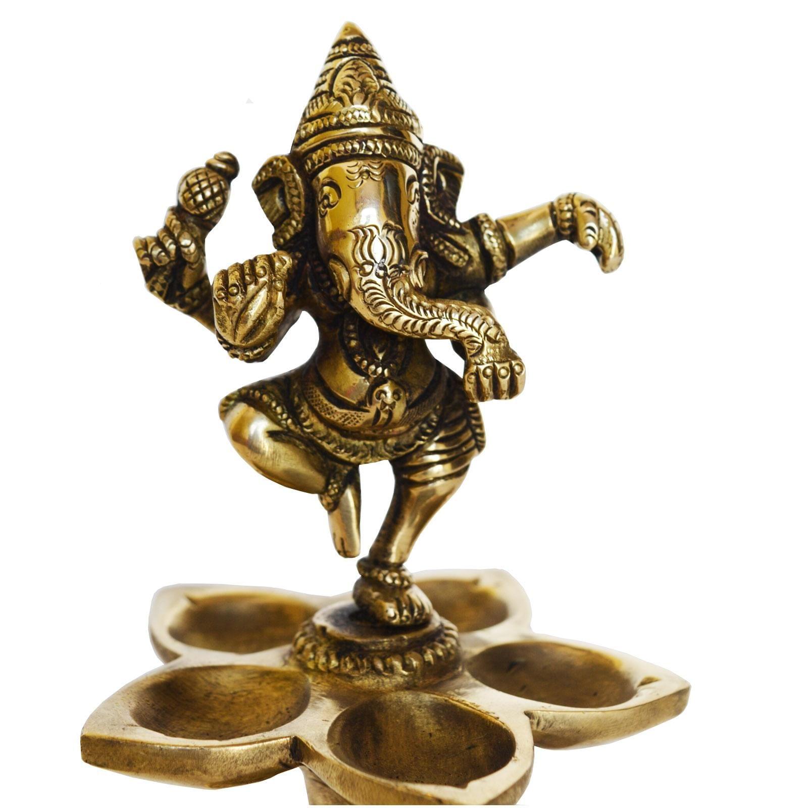Brass Ganesh, Dancing — 6"