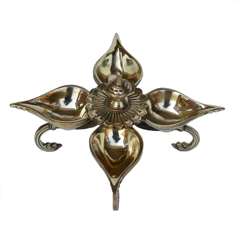 Brass Table Decor Oil Lamp Deepak — 5.6"