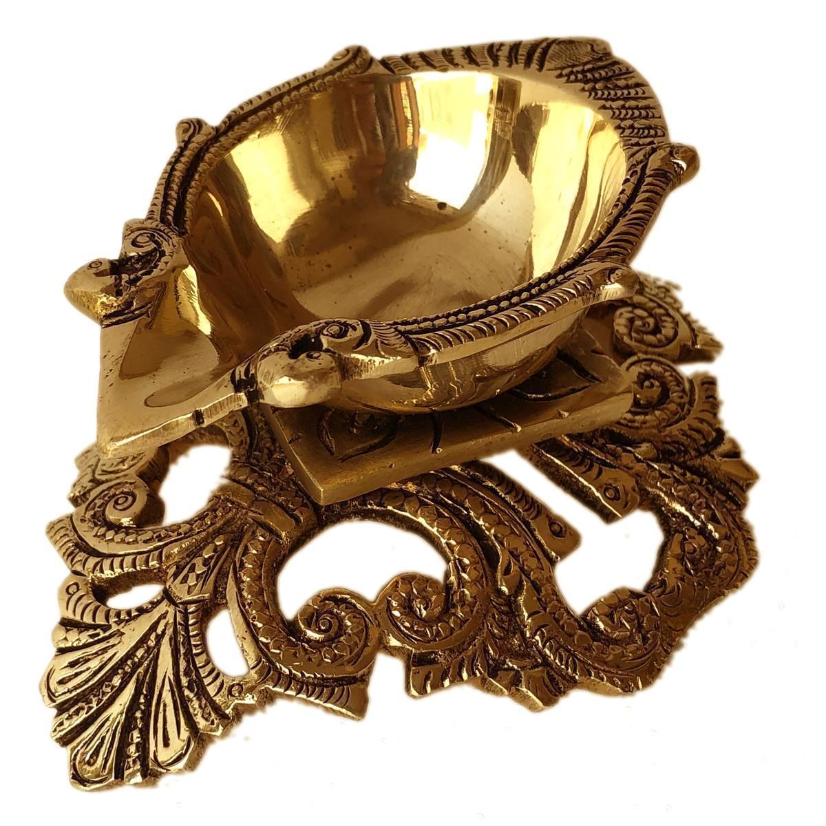 Brass Table Decor Oil Lamp Deepak — 2.4"
