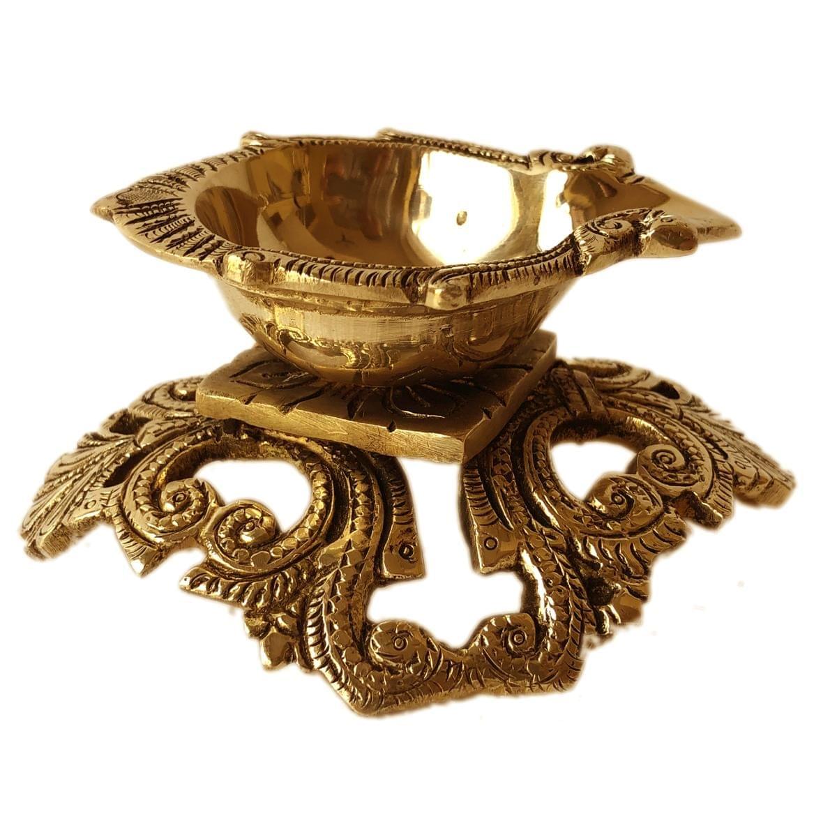 Brass Table Decor Oil Lamp Deepak — 2.4"
