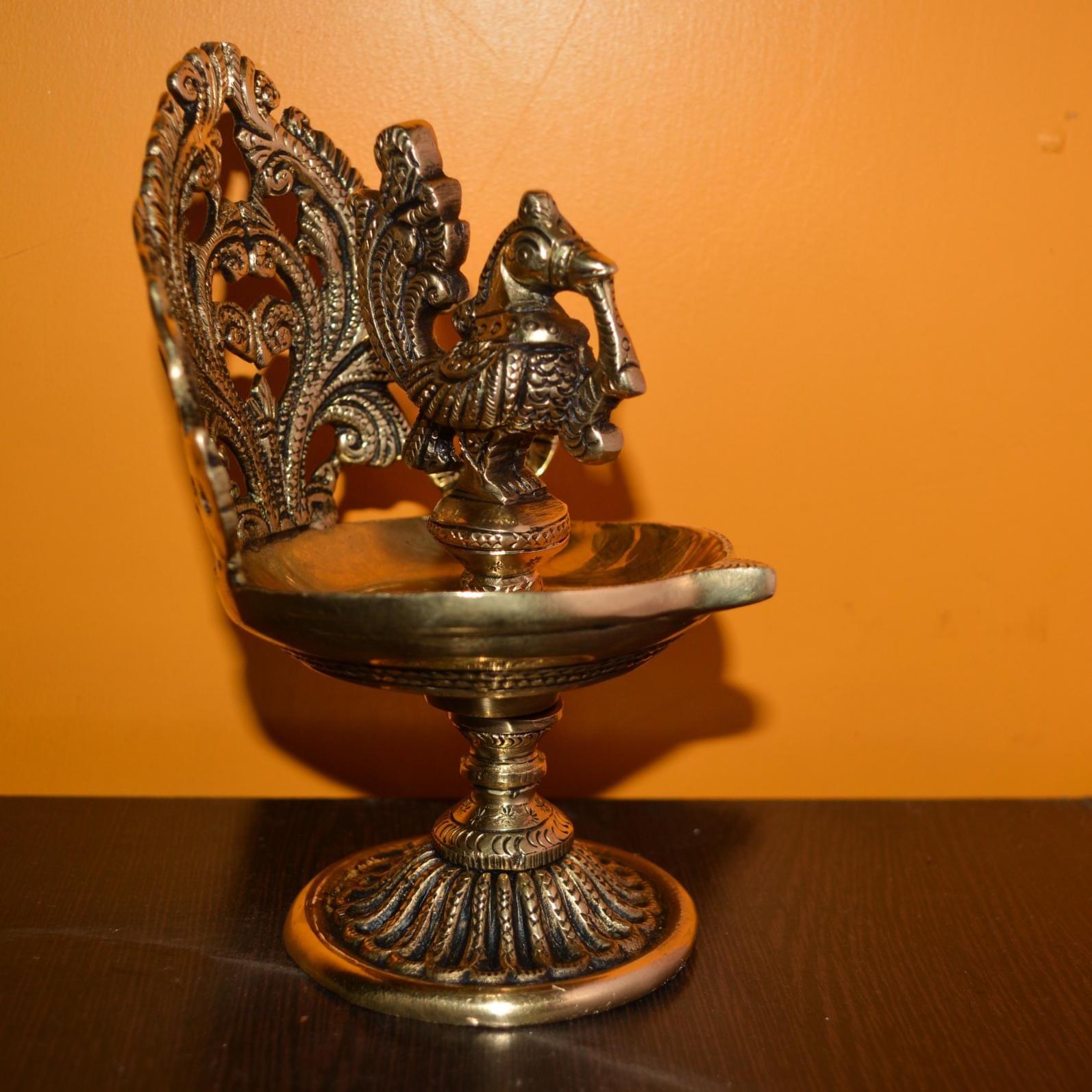 Brass Cock (Murga) Oial Lamp Deepak — 6"