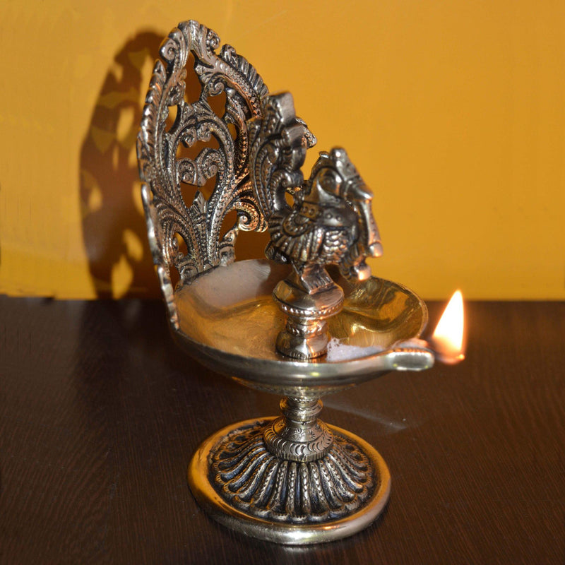 Brass Cock (Murga) Oial Lamp Deepak — 6"