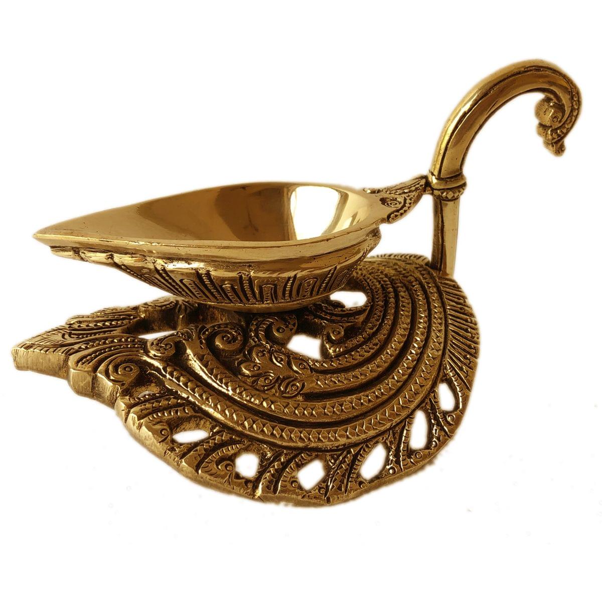 Brass Table Decor Duck Shape Oil Lamp Deepak — 3.6"