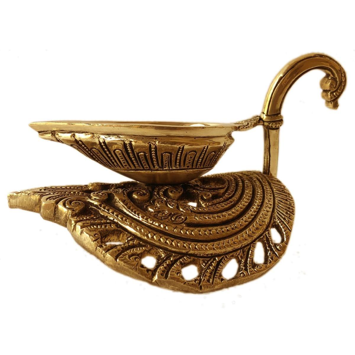 Brass Table Decor Duck Shape Oil Lamp Deepak — 3.6"