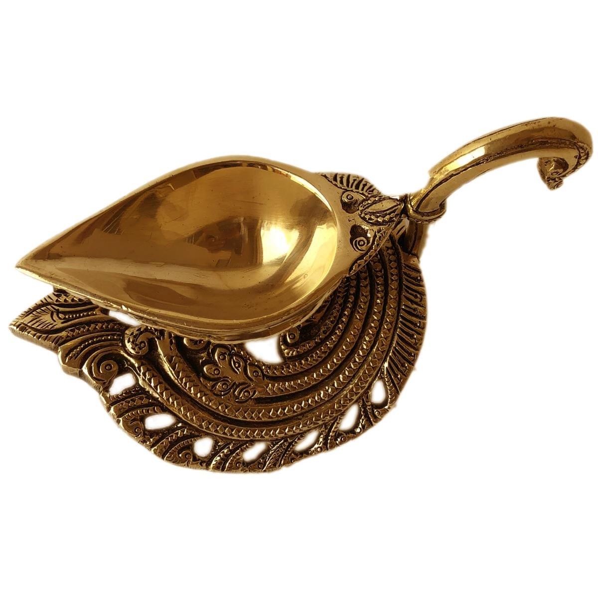 Brass Table Decor Duck Shape Oil Lamp Deepak — 3.6"