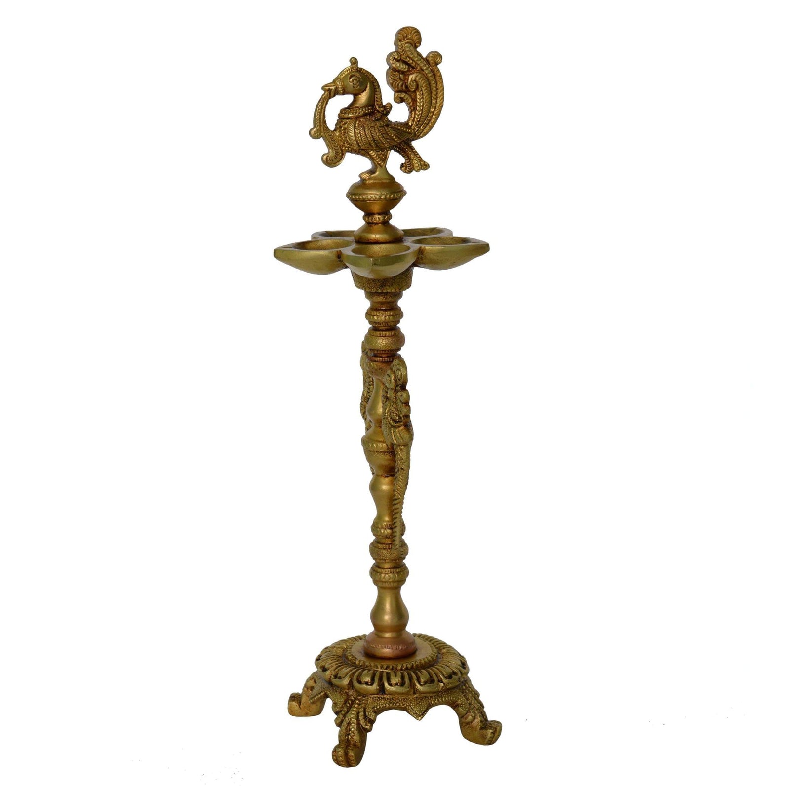Brass Cock (Murga) Oil Lamp Deepak — 12.8"