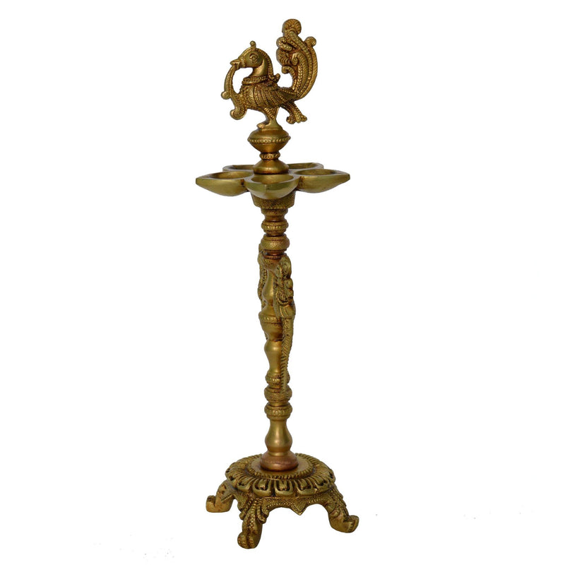 Brass Cock (Murga) Oil Lamp Deepak — 12.8"