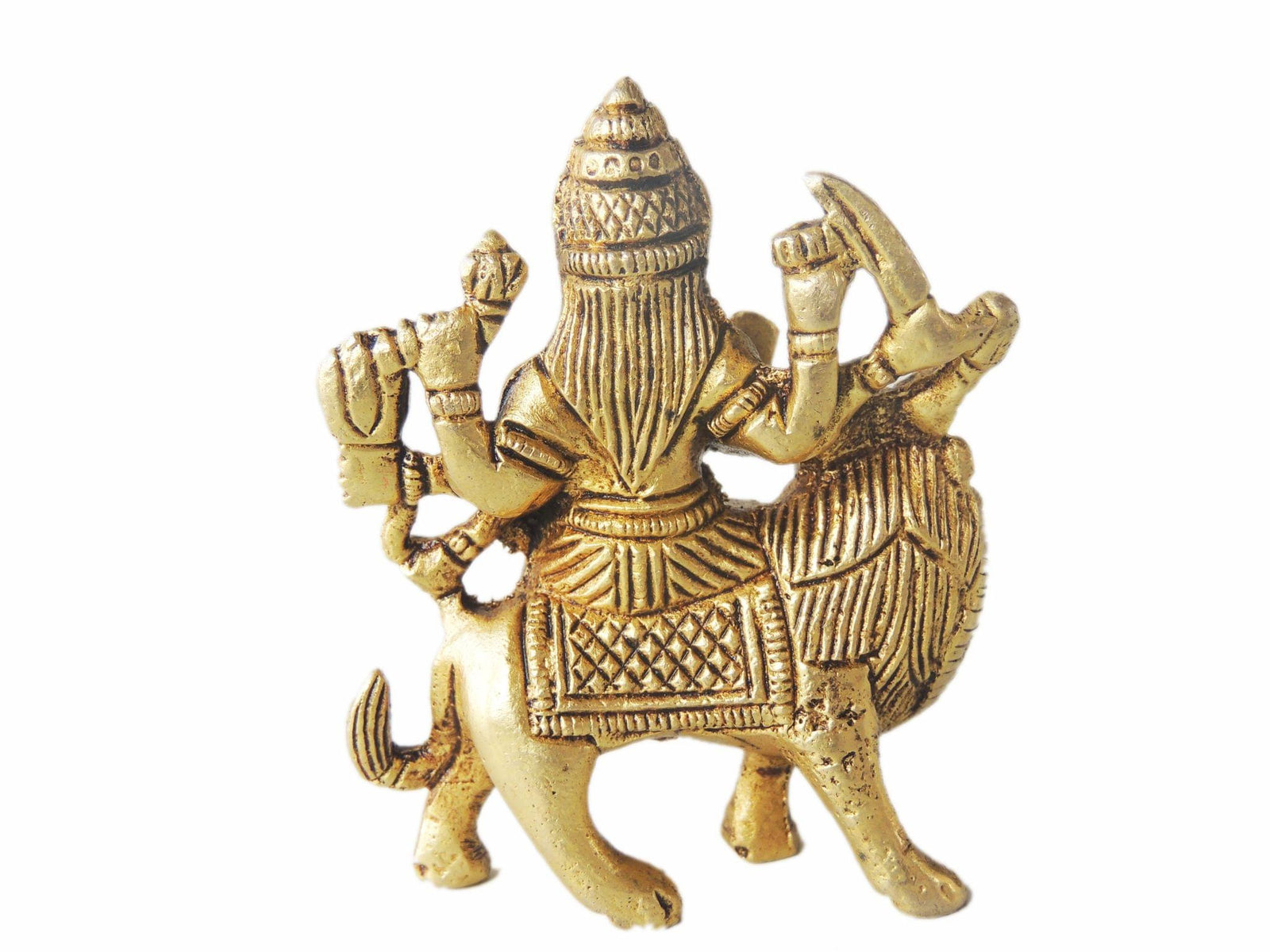 Brass Durga, Sitting — 3"