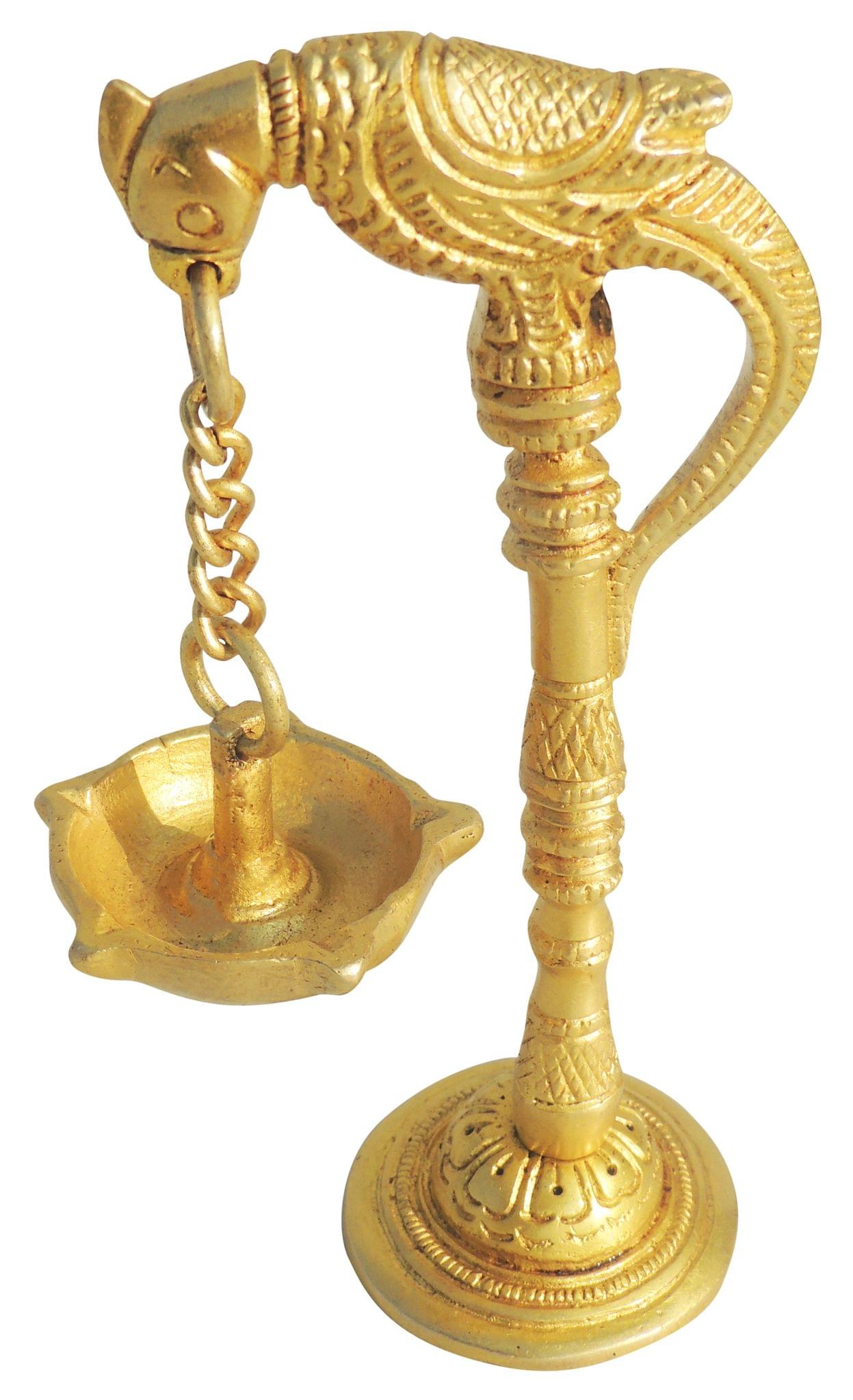 Brass Table Decor Oil Lamp Murga Deepak — 6.3"