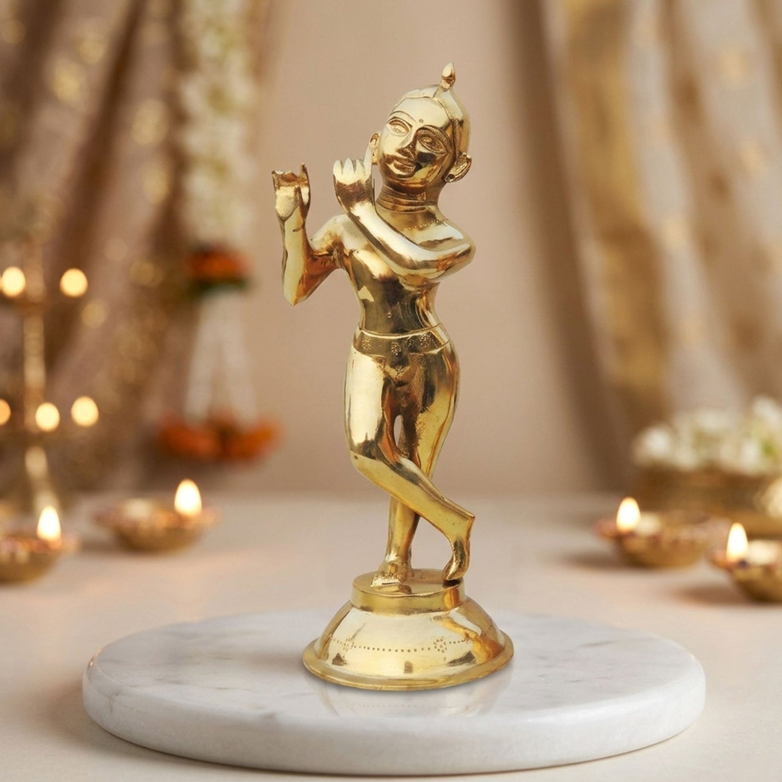 Brass Krishna — 12"