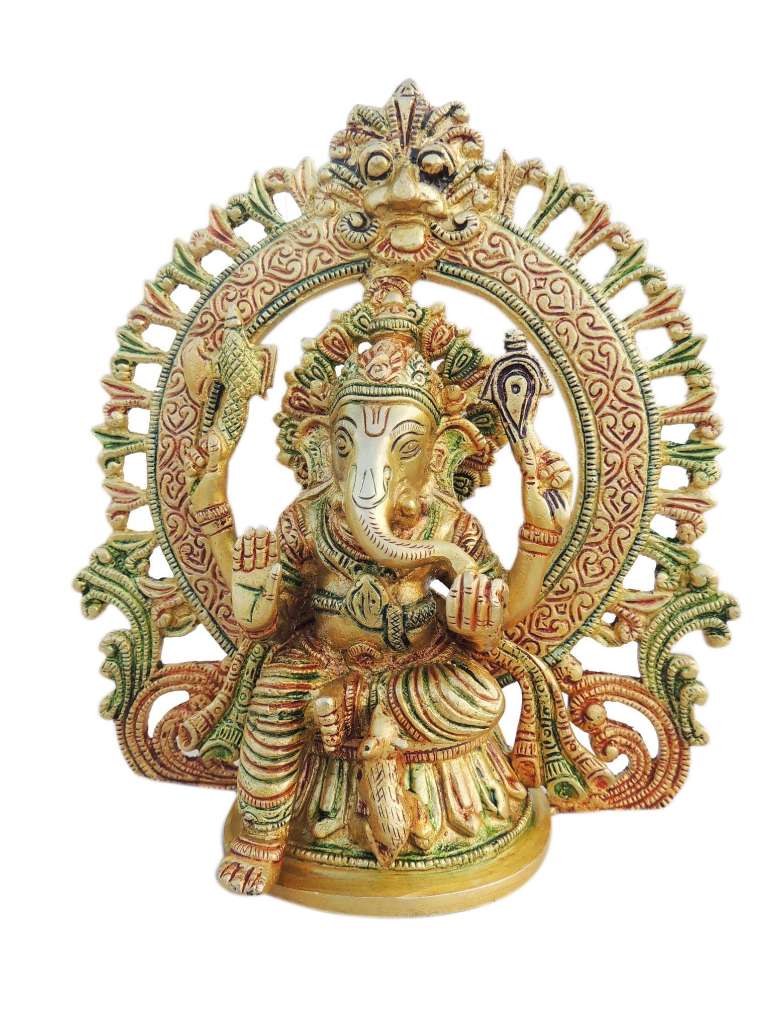 Brass Ganesh — 8.5"