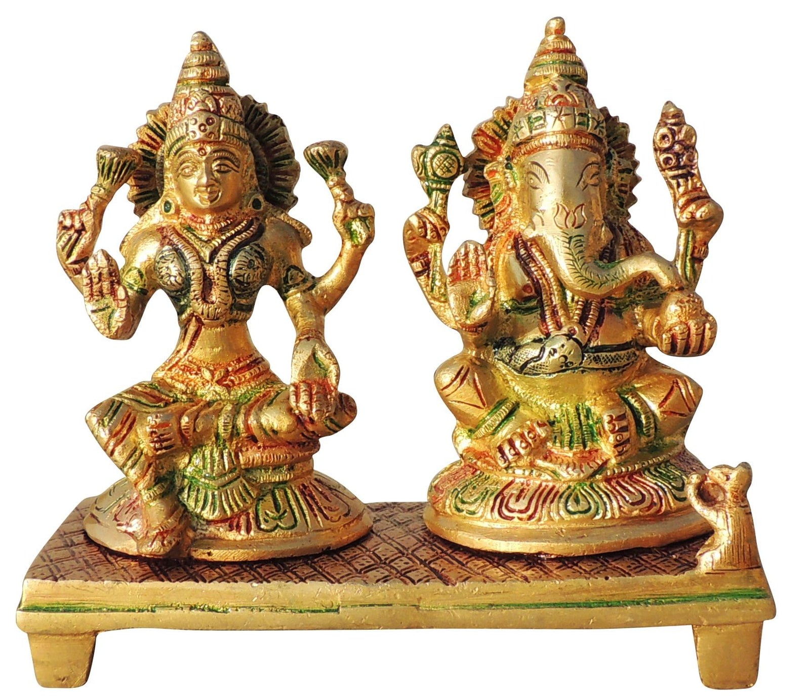 Brass Lakshmi-Ganesh Set — 6"