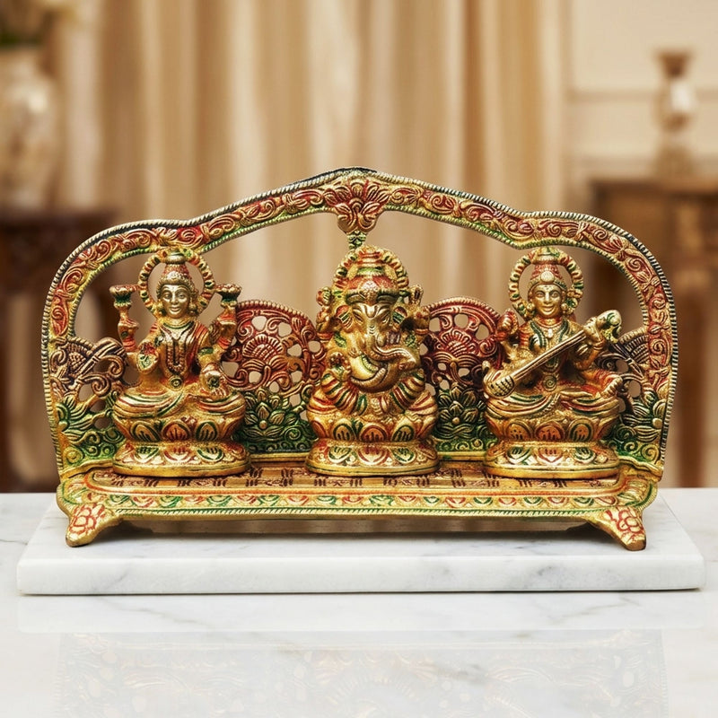 Brass Lakshmi-Ganesh Set — 5.2"