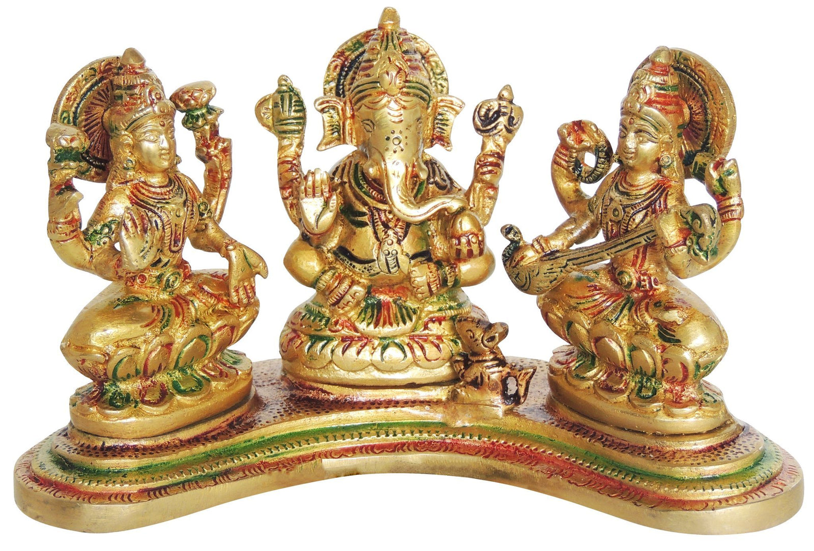 Brass Lakshmi-Ganesh Set — 4.2"