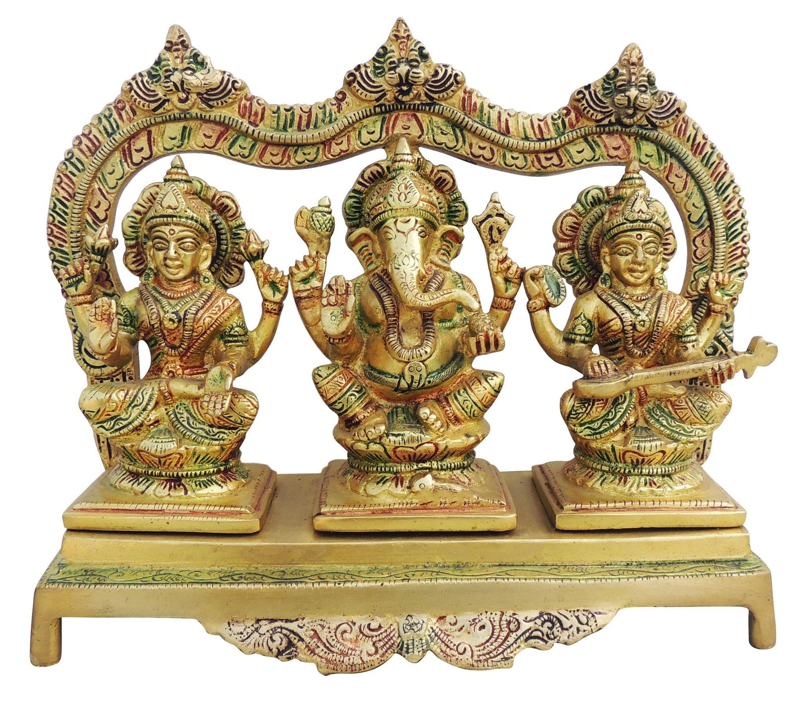 Brass Lakshmi-Ganesh Set — 9"