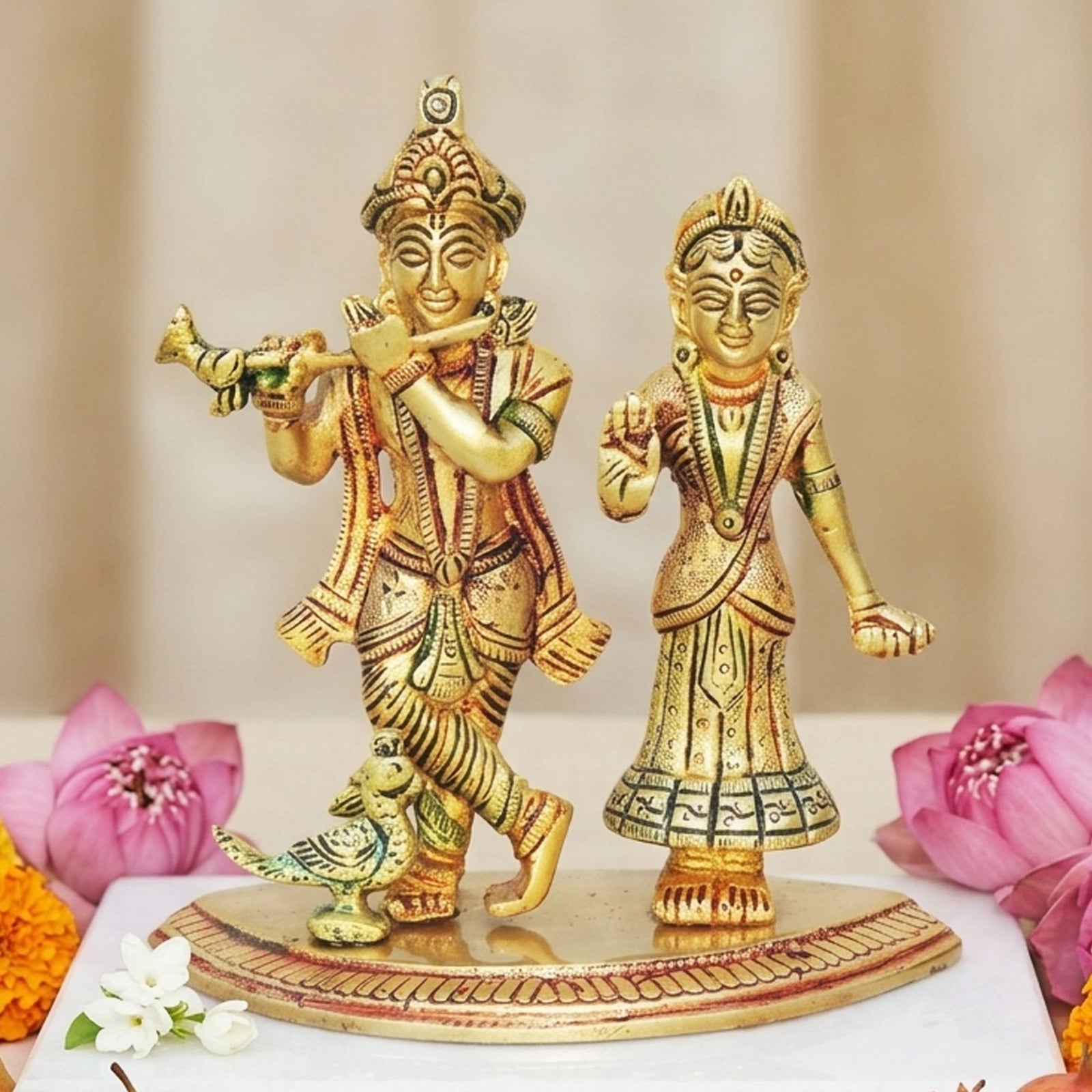 Brass Radha-Krishna — 5.3"