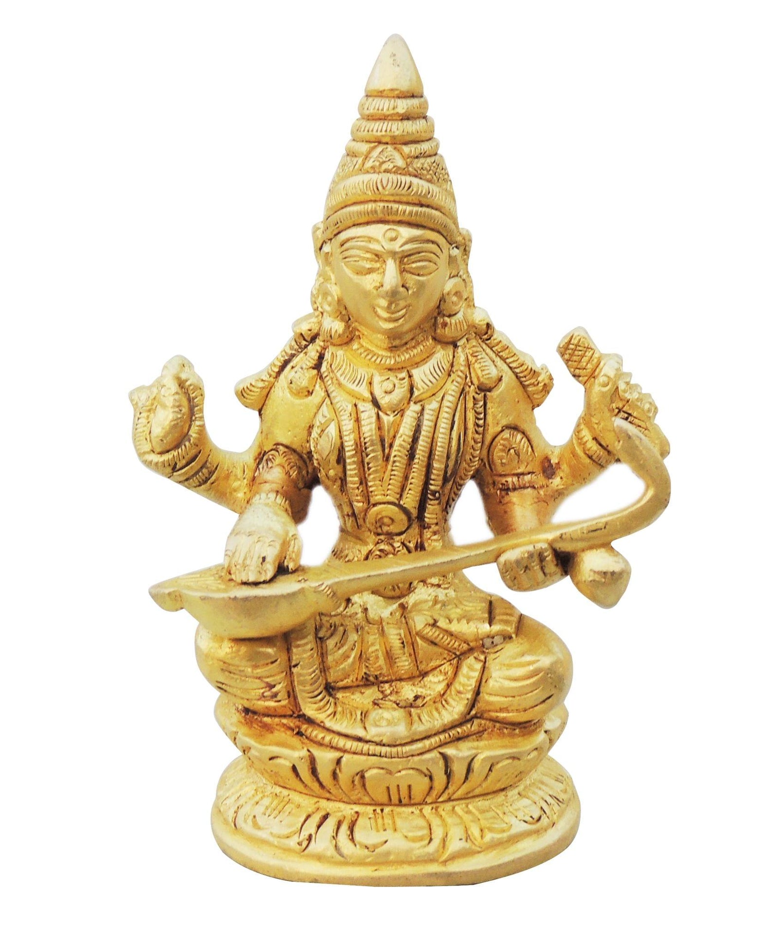 Brass Saraswati — 3.6"
