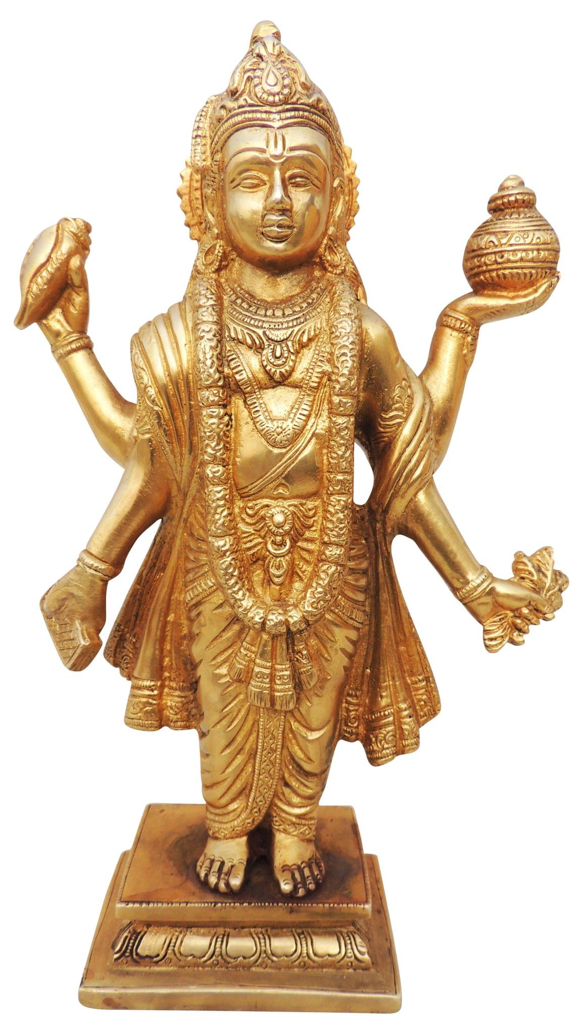 Brass Dhanvantri — 10.2"