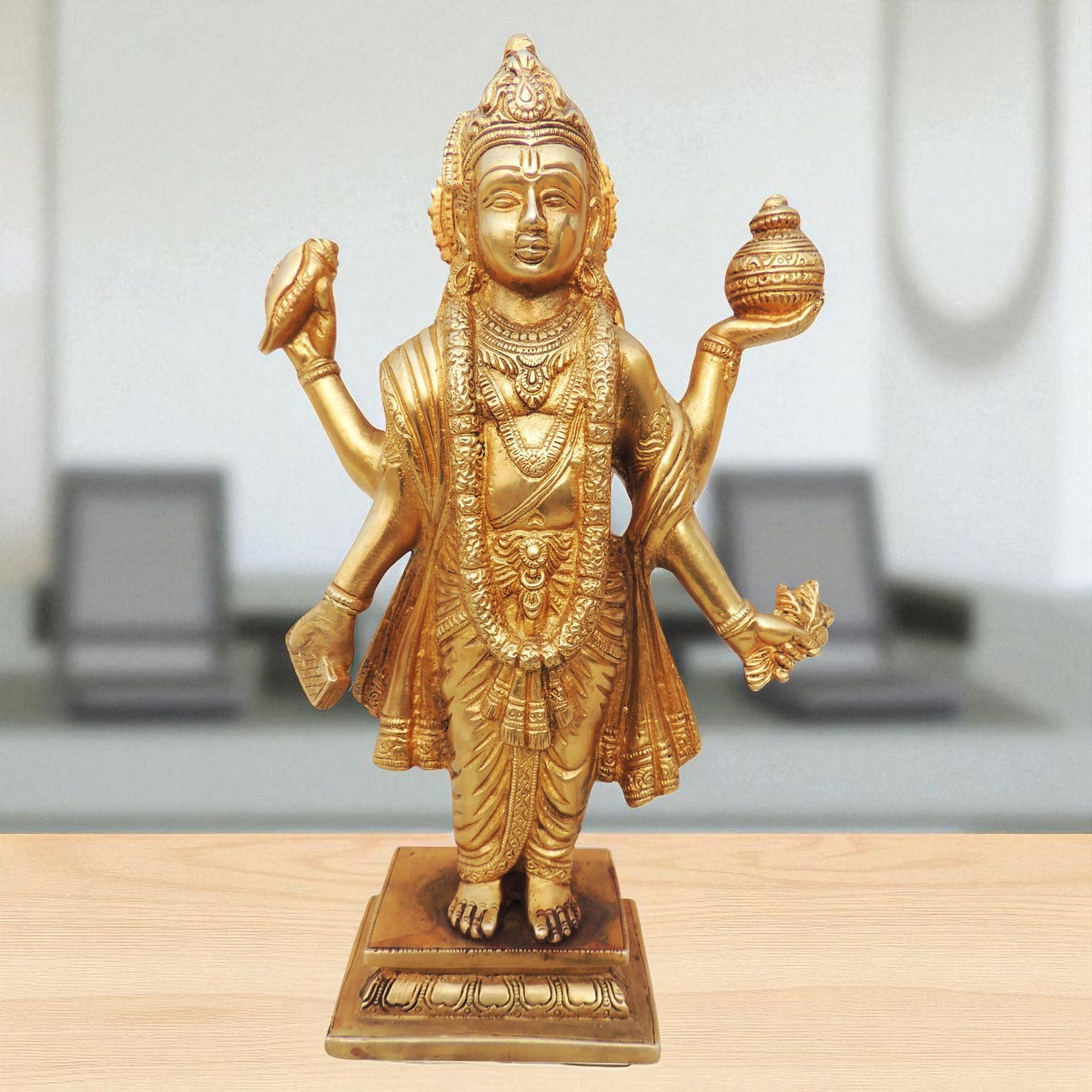 Brass Dhanvantri — 10.2"