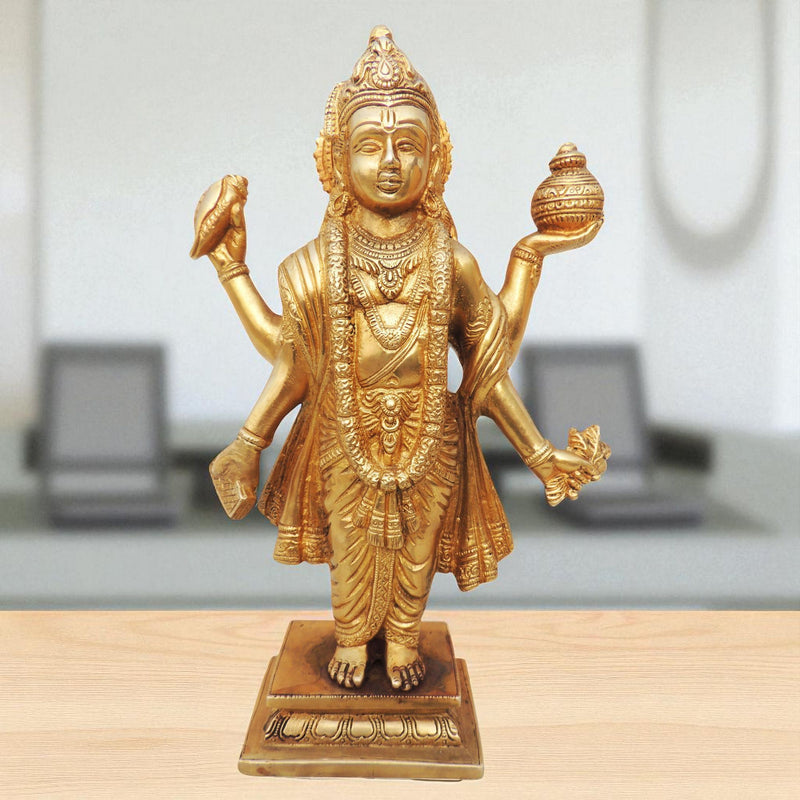 Brass Dhanvantri — 10.2"