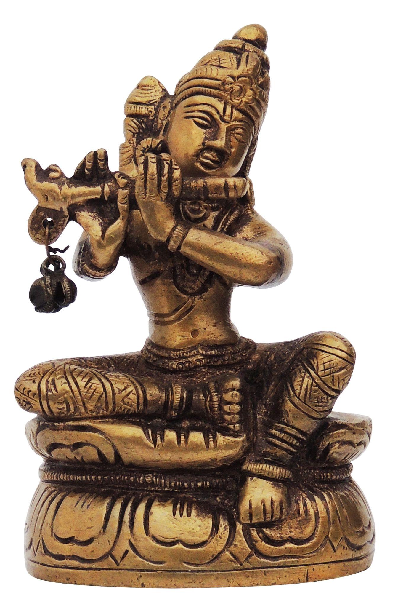 Brass Krishna — 4"