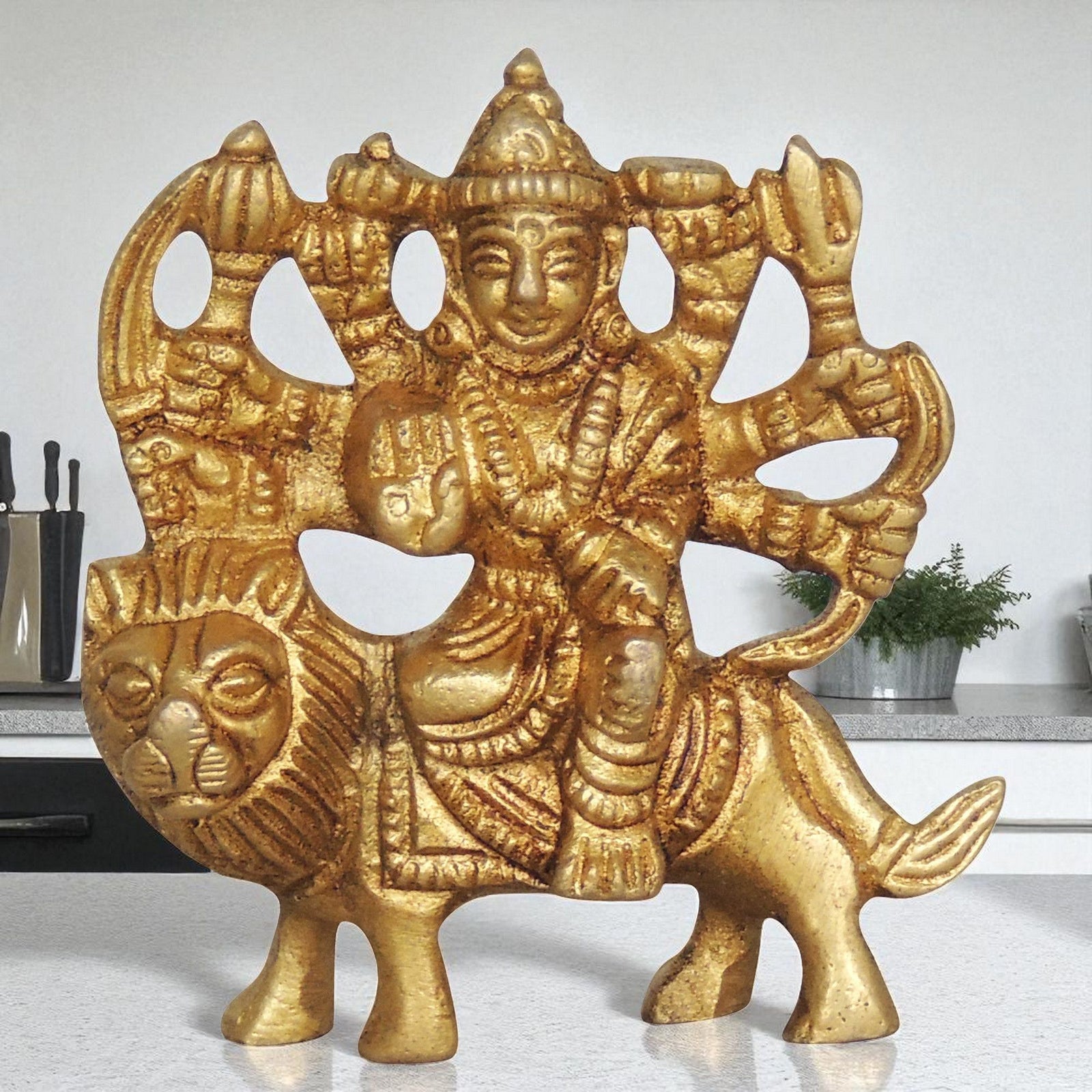 Brass Durga, Sitting