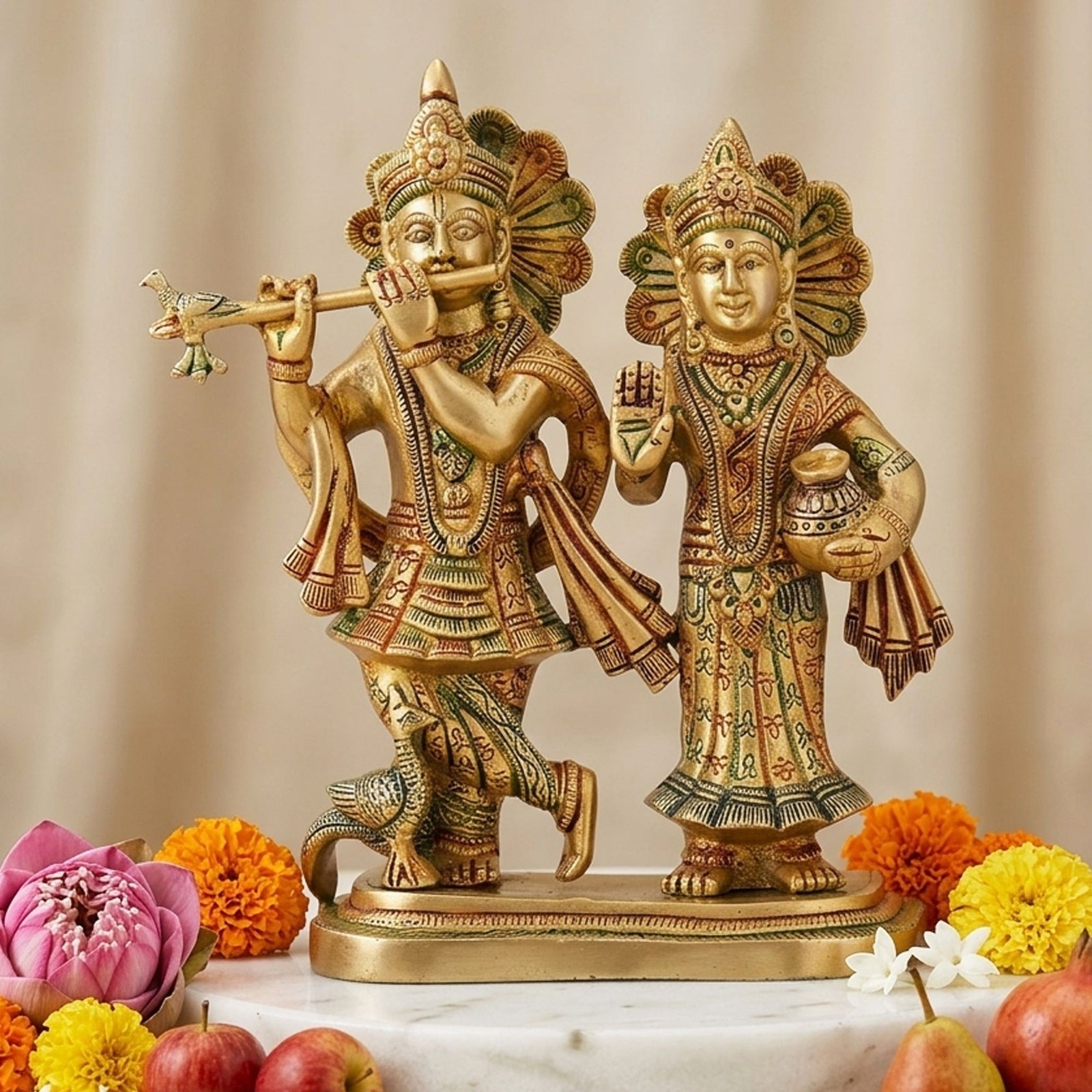 Brass Krishna — 9"