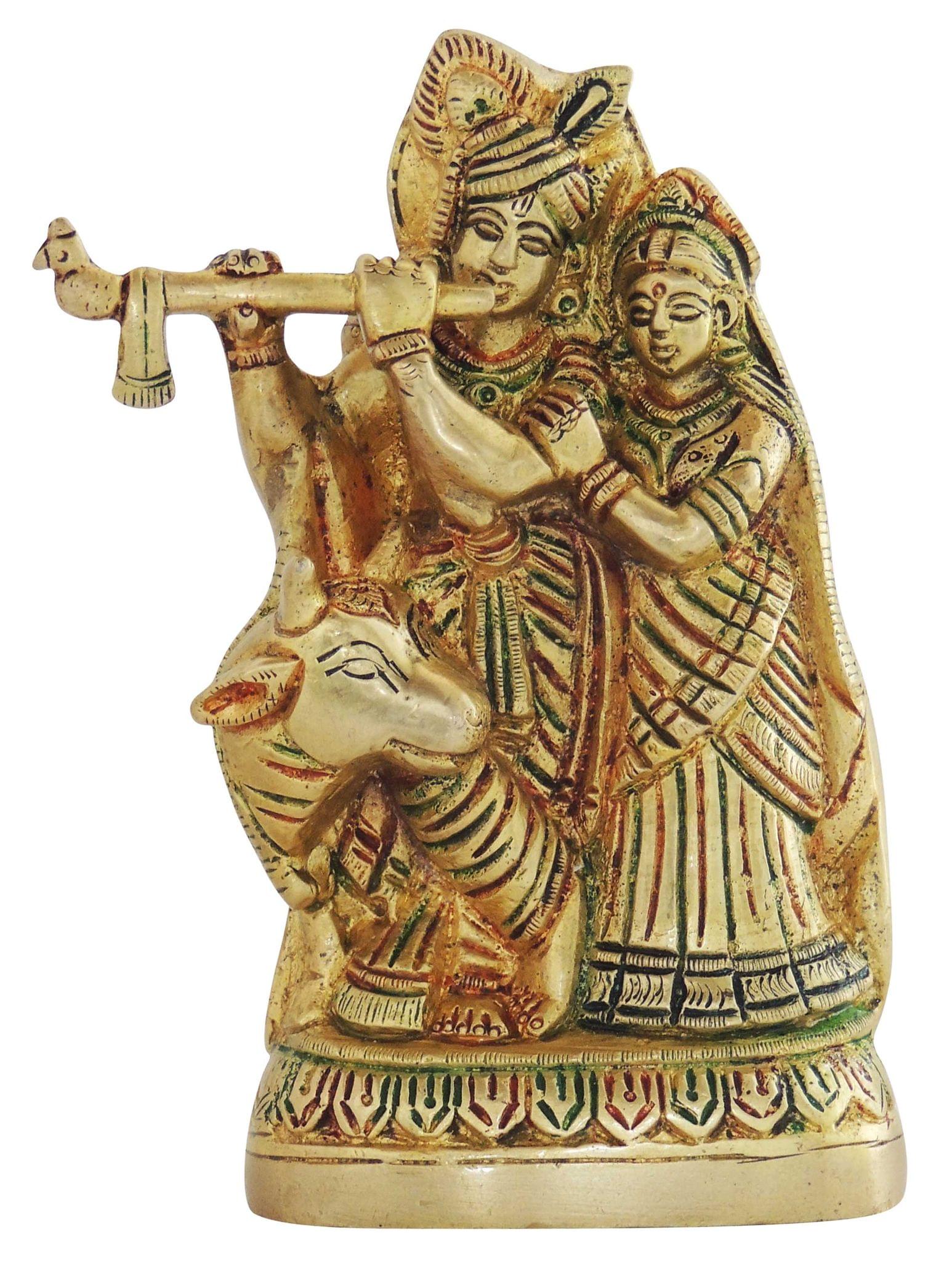 Brass Radha-Krishna — 6"