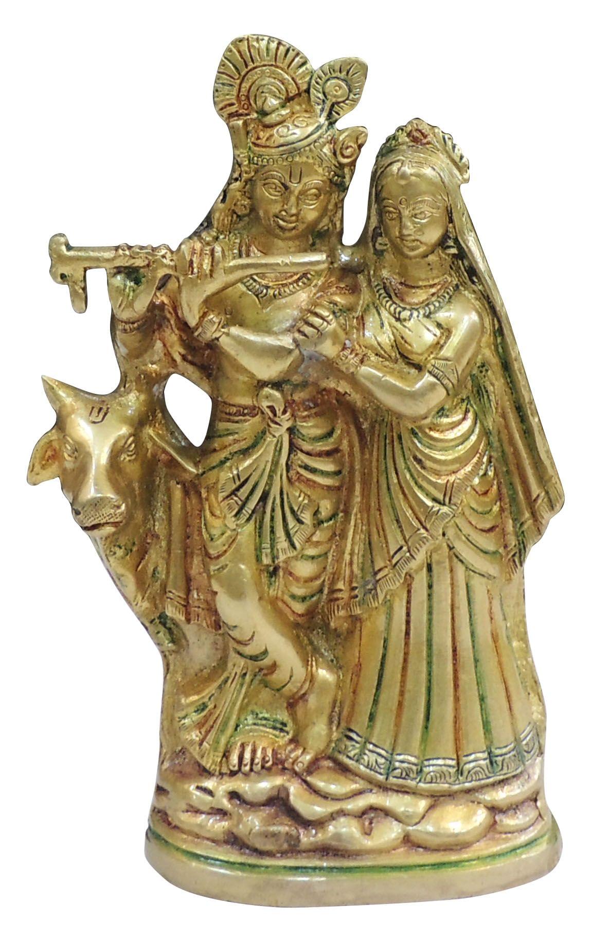 Brass Radha-Krishna — 8.5"