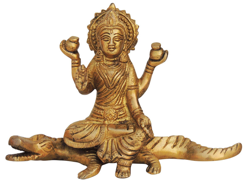 Brass Ganga Devi — 4.6"