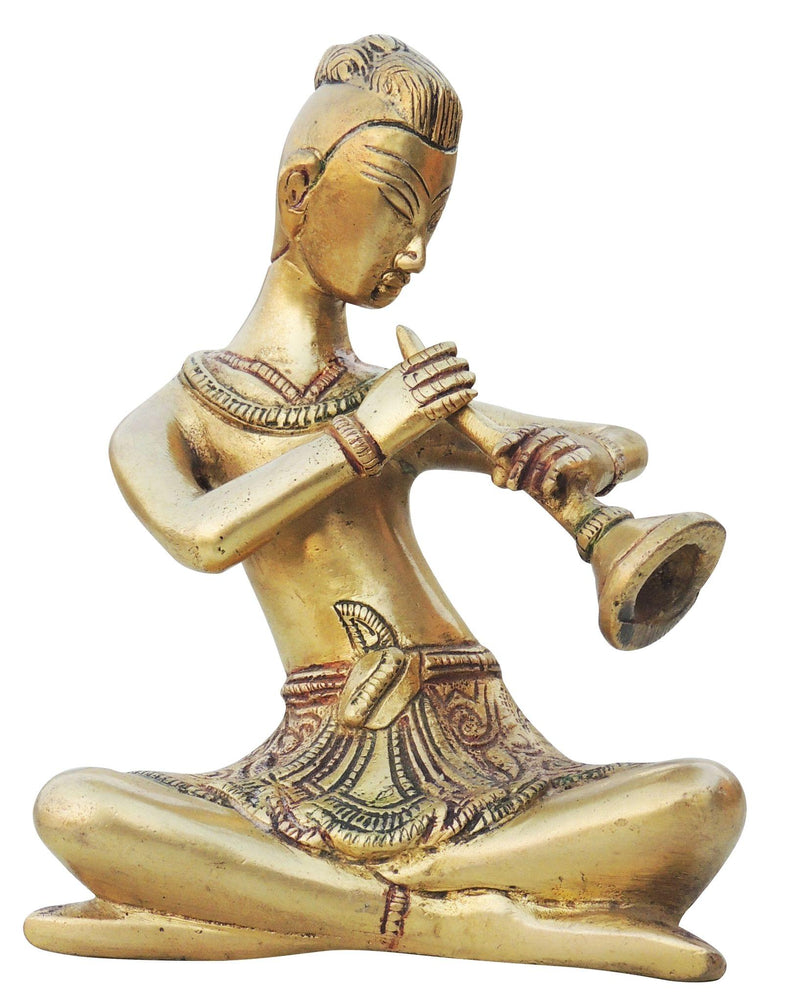 Brass Man Muscial Instrument — 6"