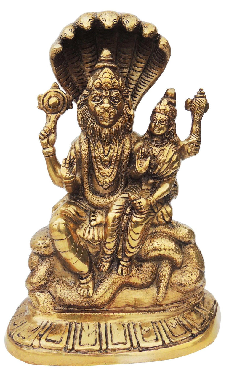 Brass Narsingh Bhagwan — 12.5"