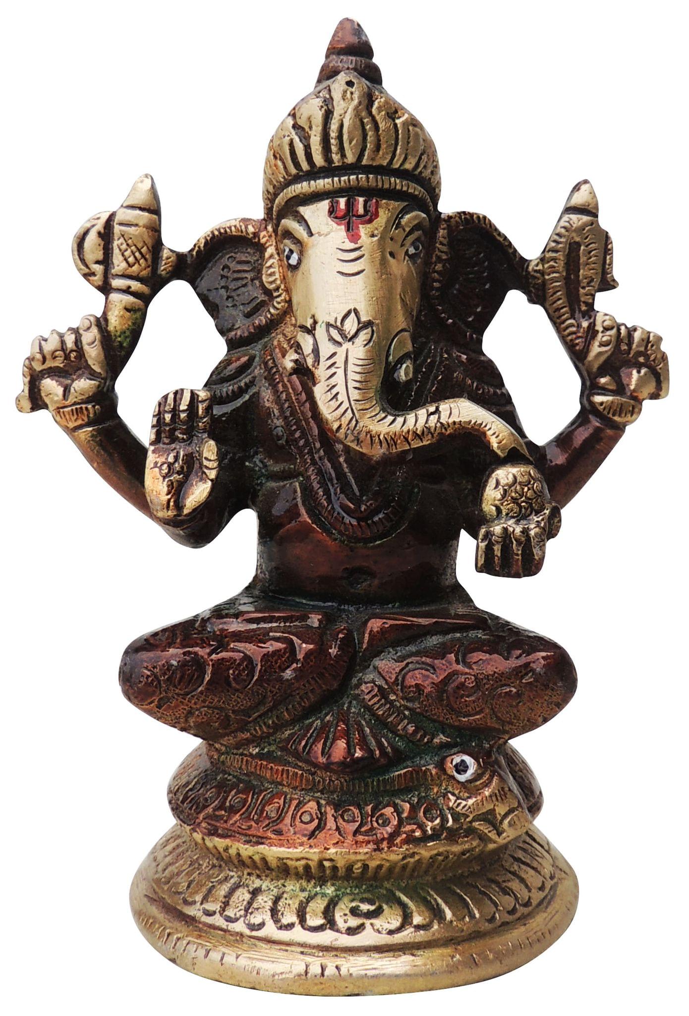 Brass Ganesh — 4.3"