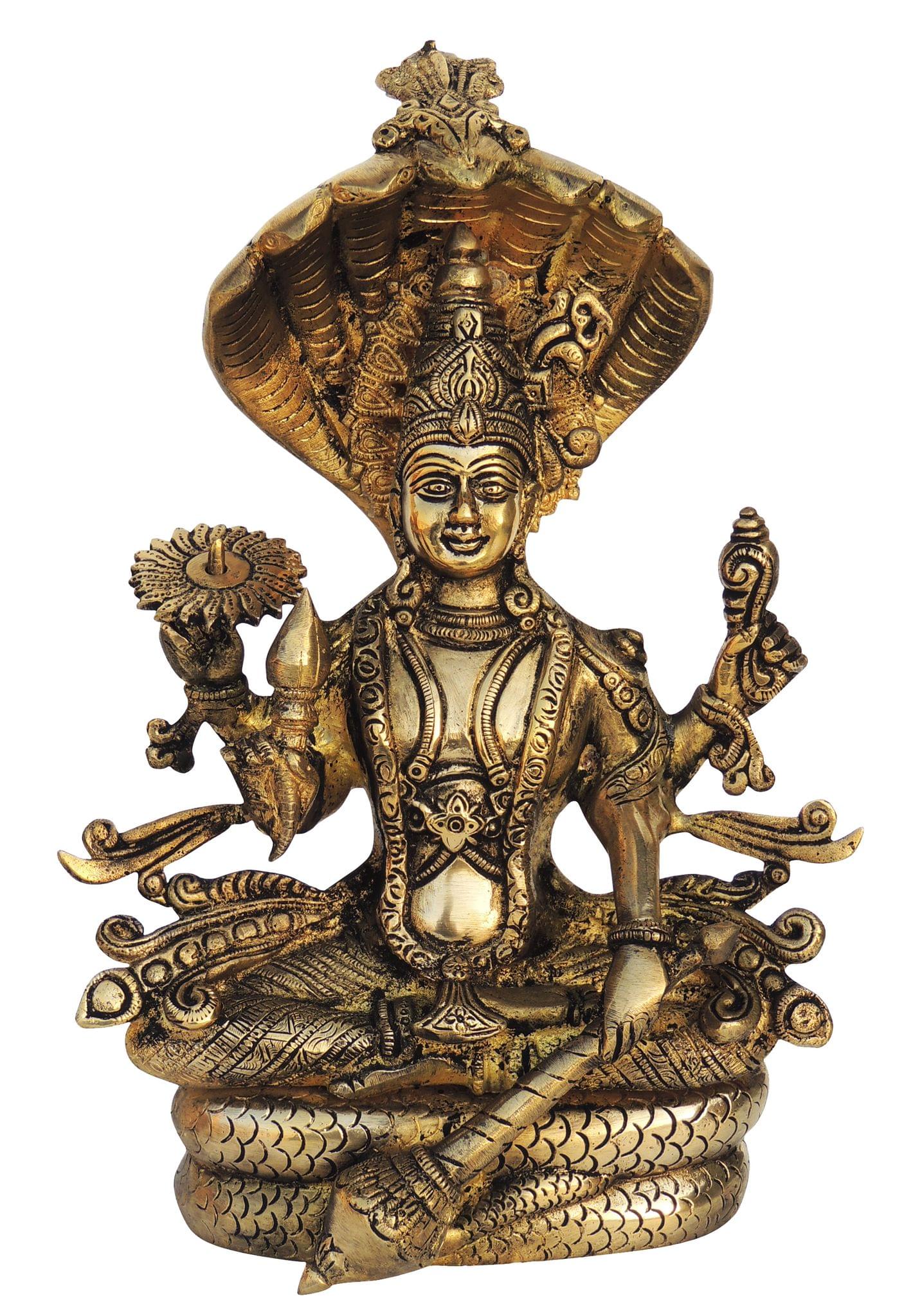 Brass Vishnu — 11.1"