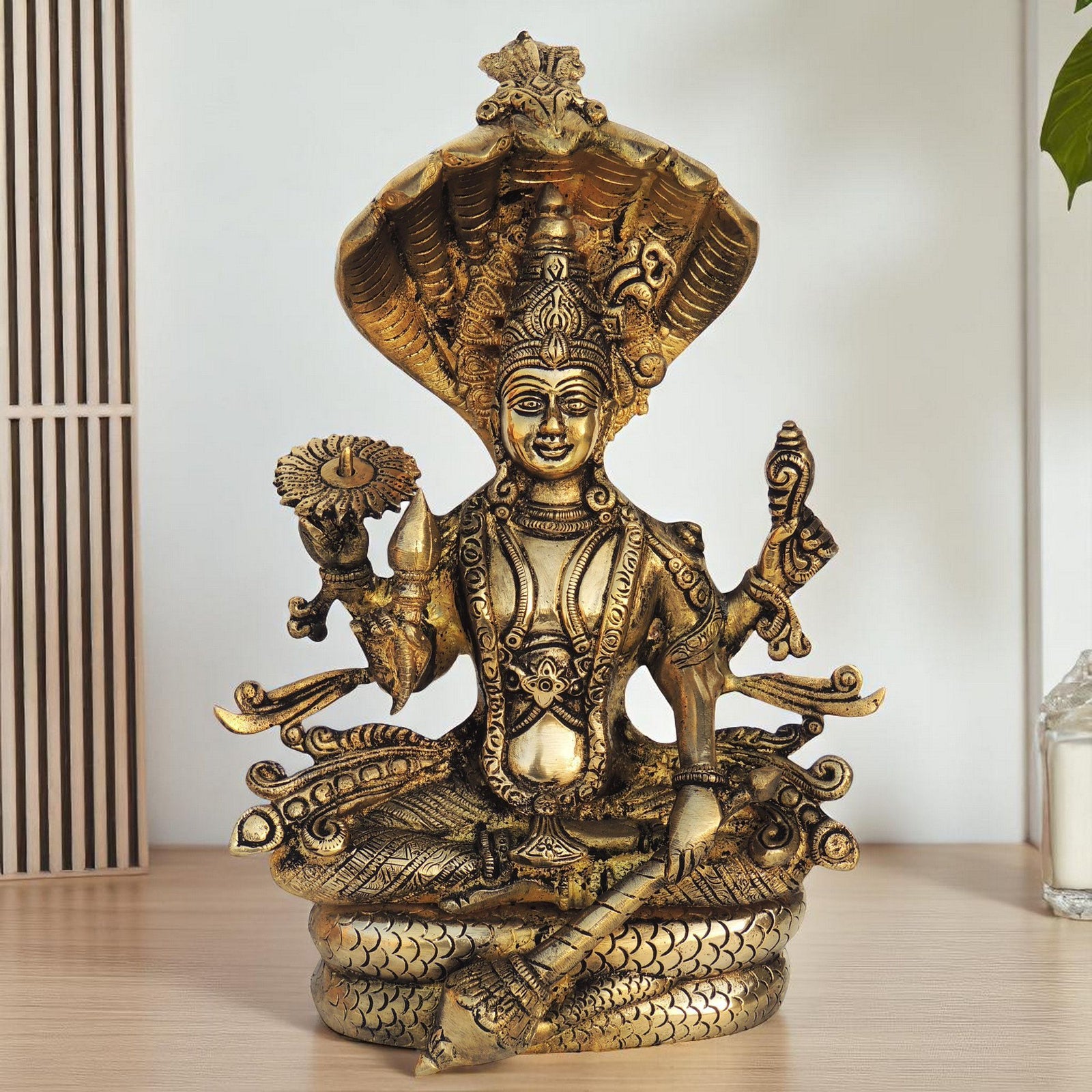 Brass Vishnu — 11.1"