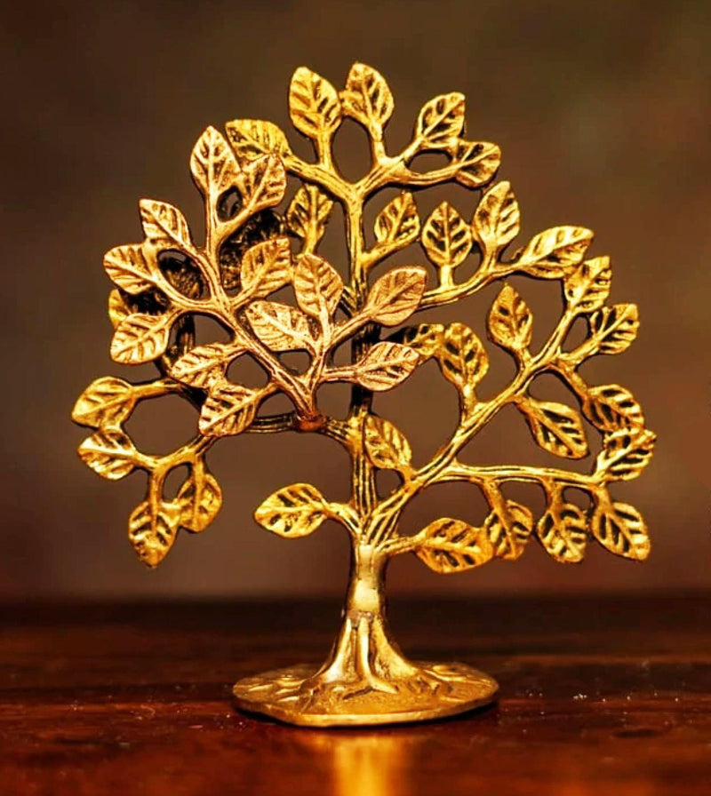 Brass Table Decor Showiece Kalpavriksha Tree — 6.6"