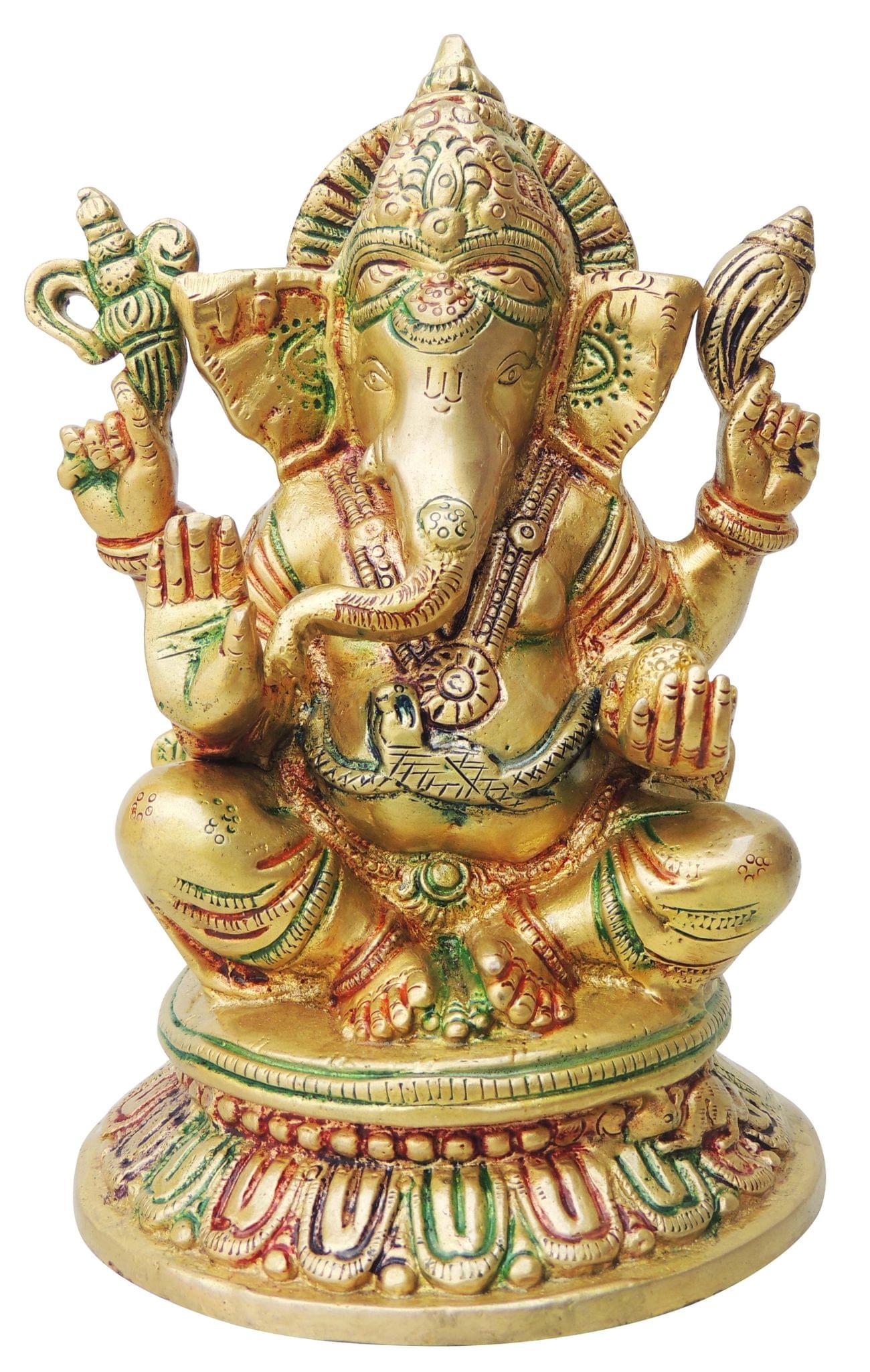 Brass Ganesh — 8"