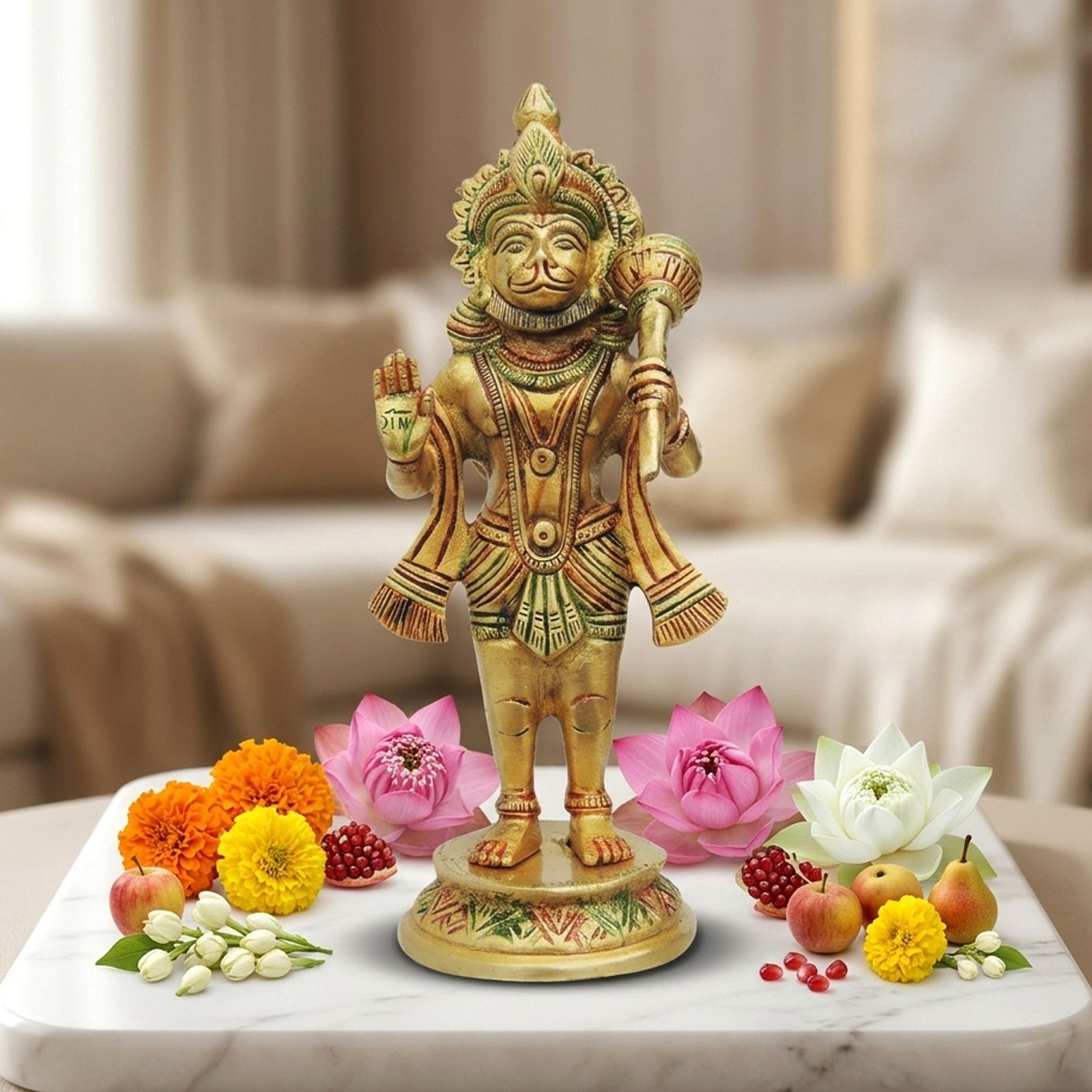 Brass Hanuman, Standing — 8.2"