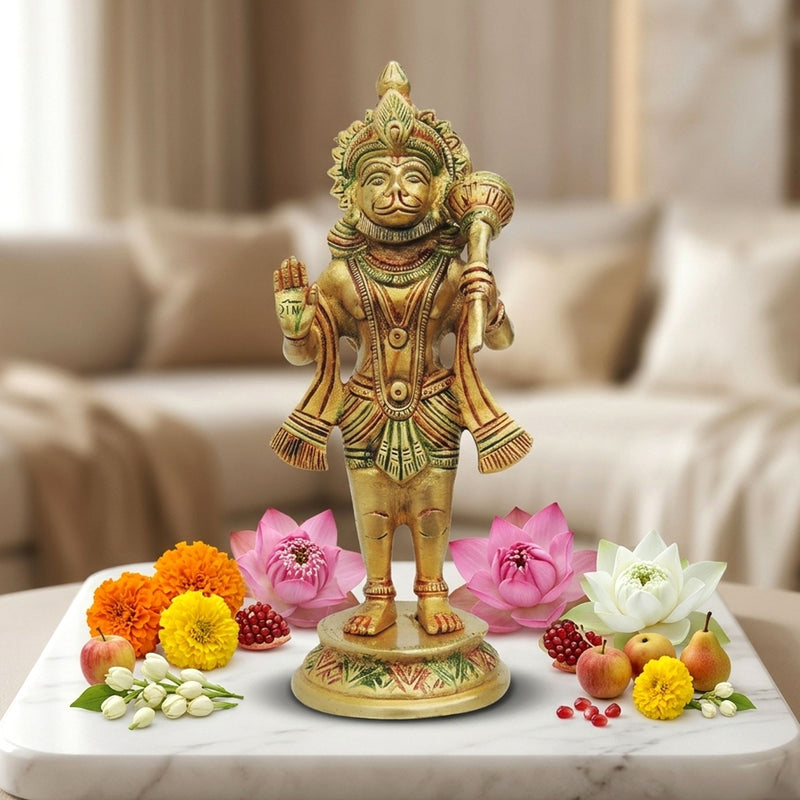 Brass Hanuman, Standing — 8.2"