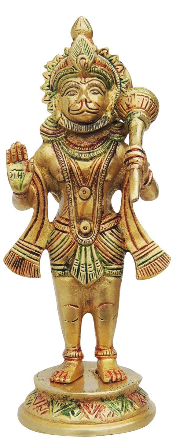 Brass Hanuman, Standing — 8.2"