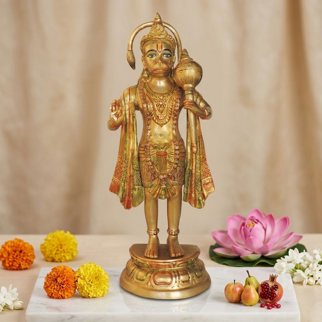 Brass Hanuman, Standing — 27"