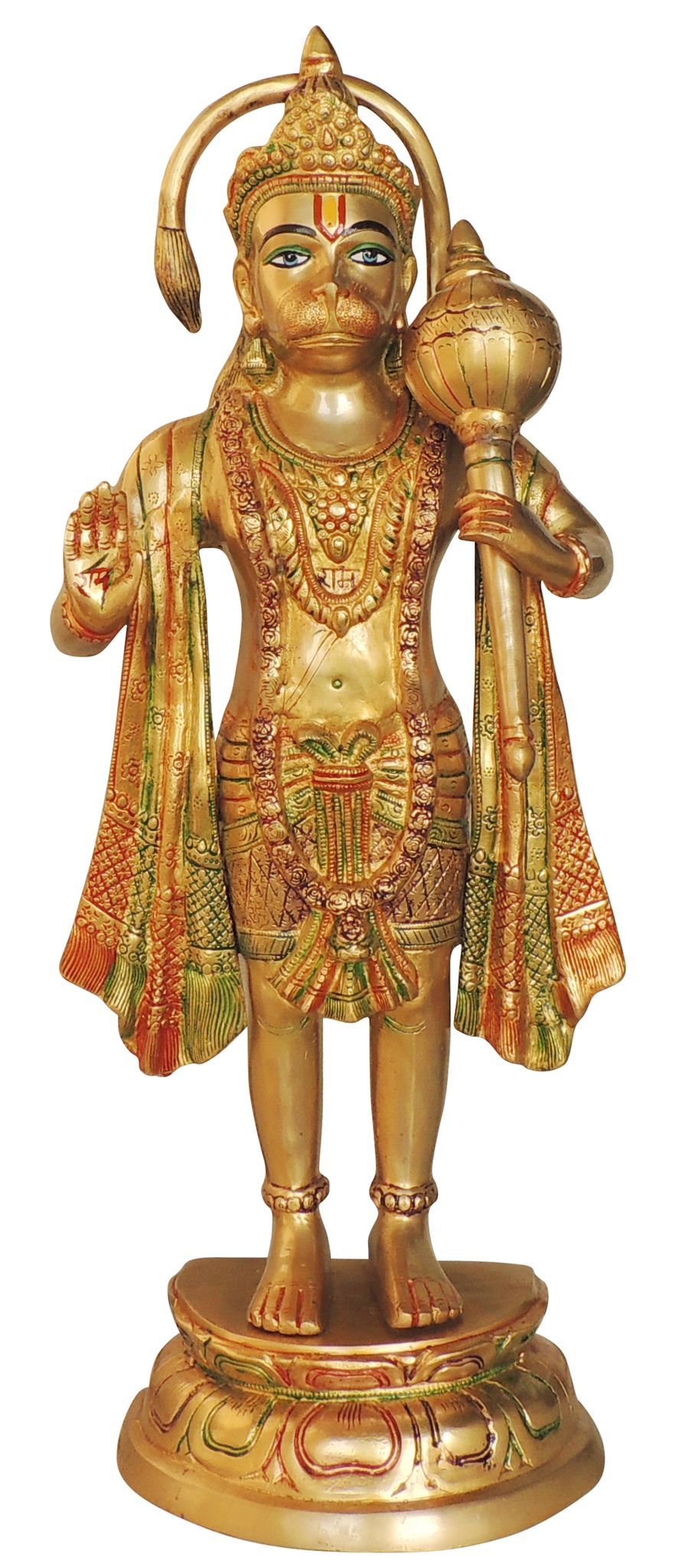Brass Hanuman, Standing — 27"