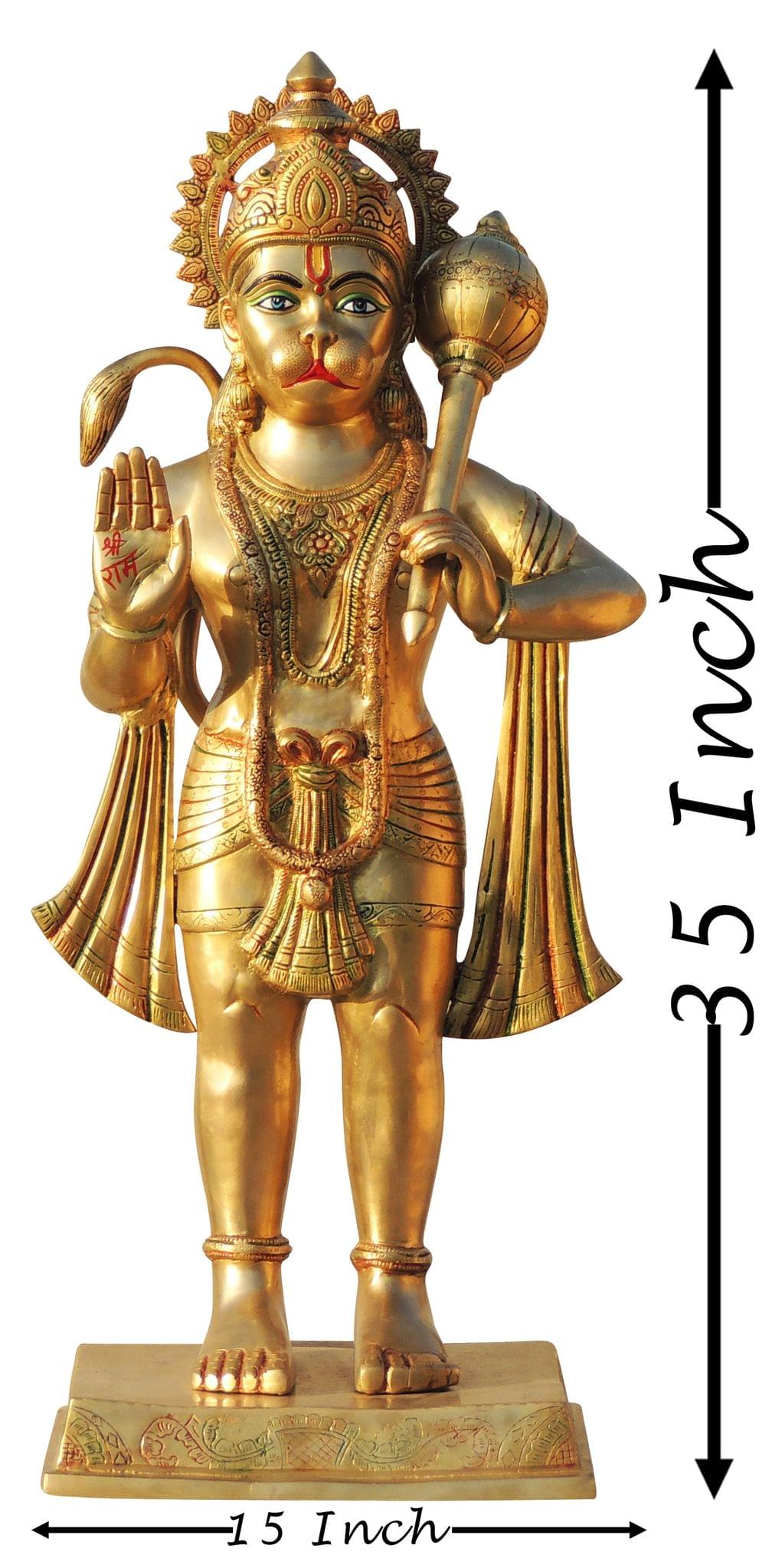 Brass Hanuman, Standing — 35"