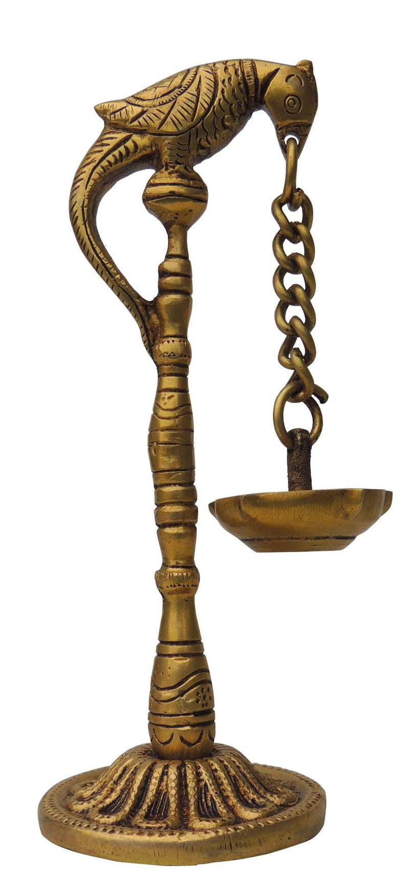 Brass Table D?cor Oil Lamp, Deepak — 7.2"